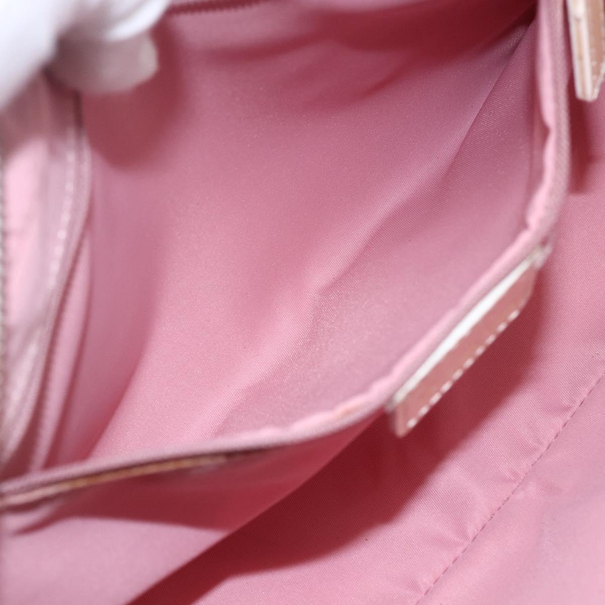 Christian Dior Trotter Canvas Shoulder Bag PVC Pink Silver Auth 164884