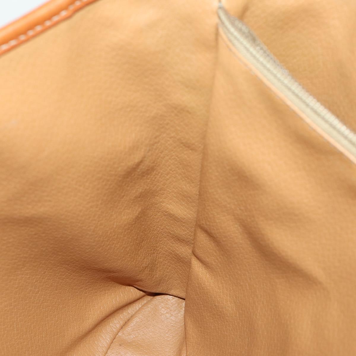 CELINE Macadam Canvas Tote Bag PVC Leather Brown Gold Auth 164910