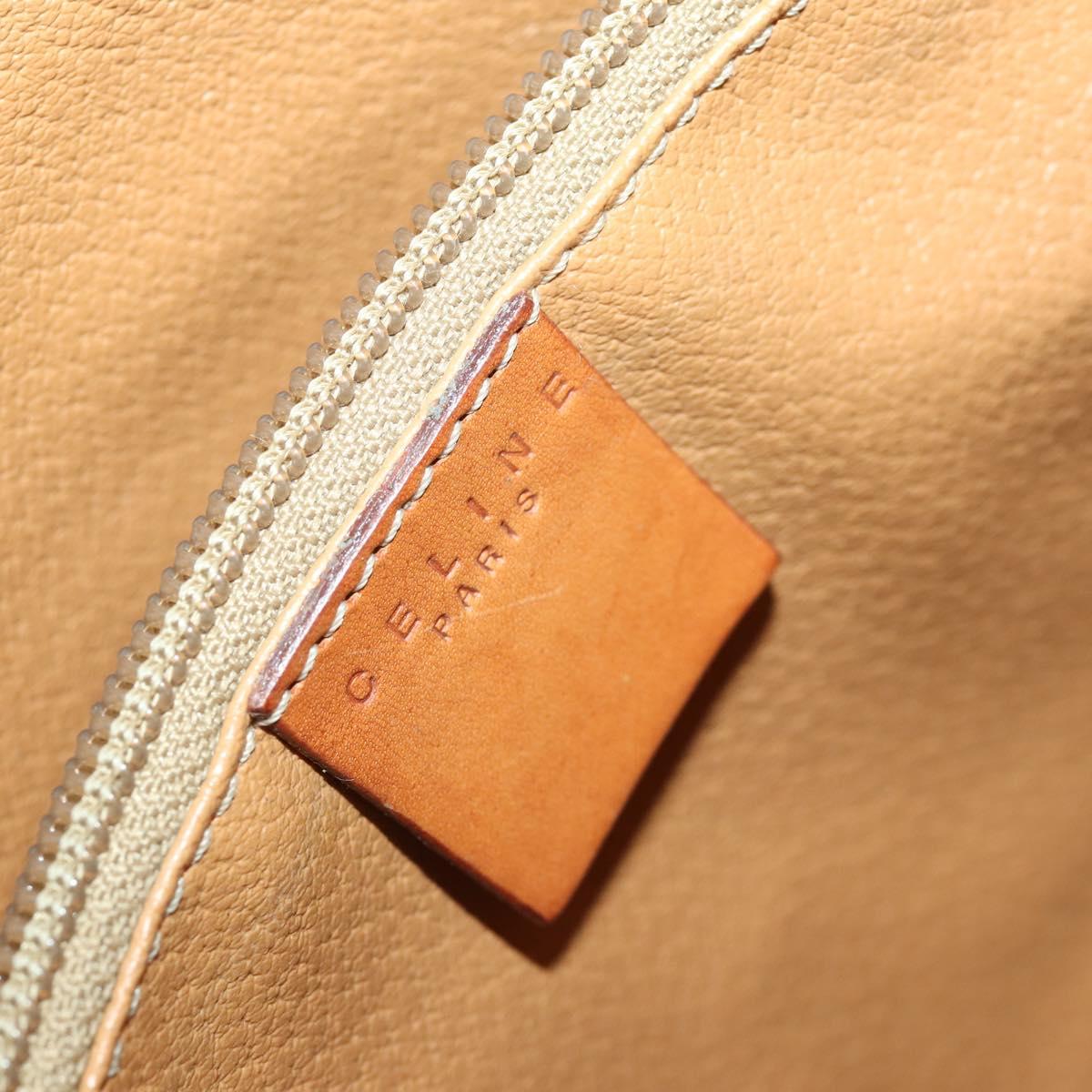 CELINE Macadam Canvas Tote Bag PVC Leather Brown Gold Auth 164910