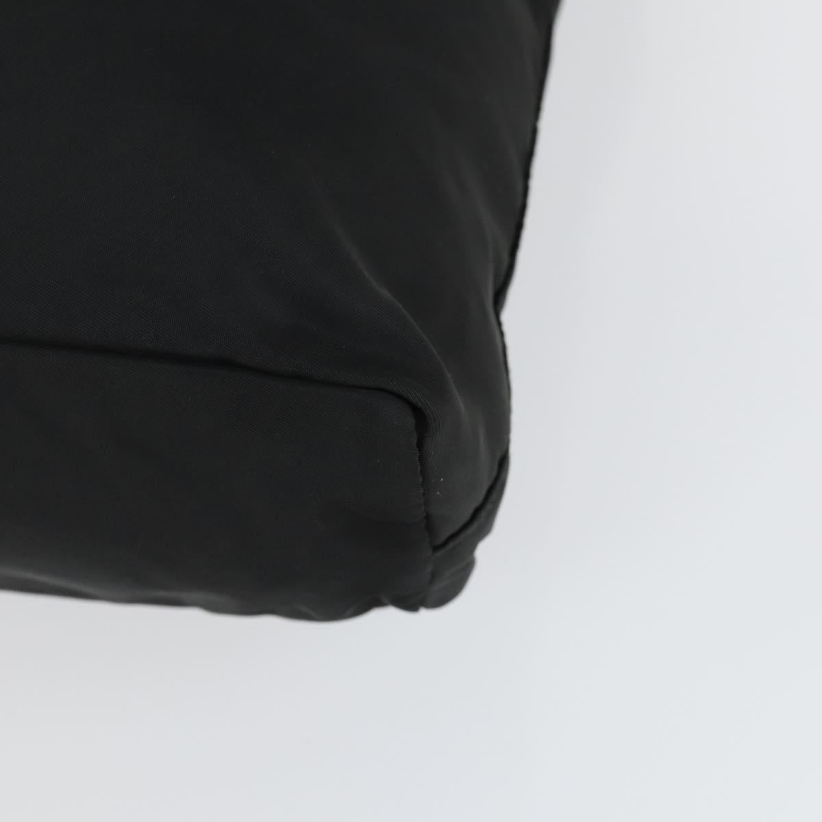 PRADA Tote Bag Nylon Black Silver Auth 164914