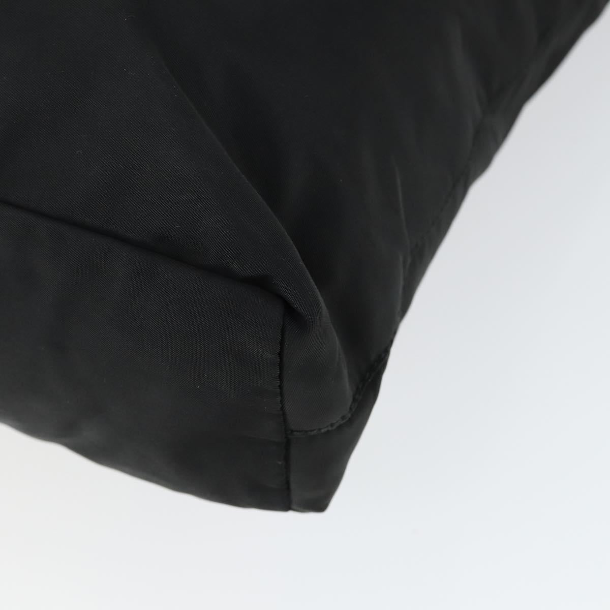 PRADA Tote Bag Nylon Black Silver Auth 164914