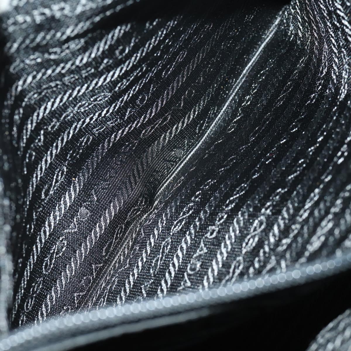 PRADA Tote Bag Nylon Black Silver Auth 164914