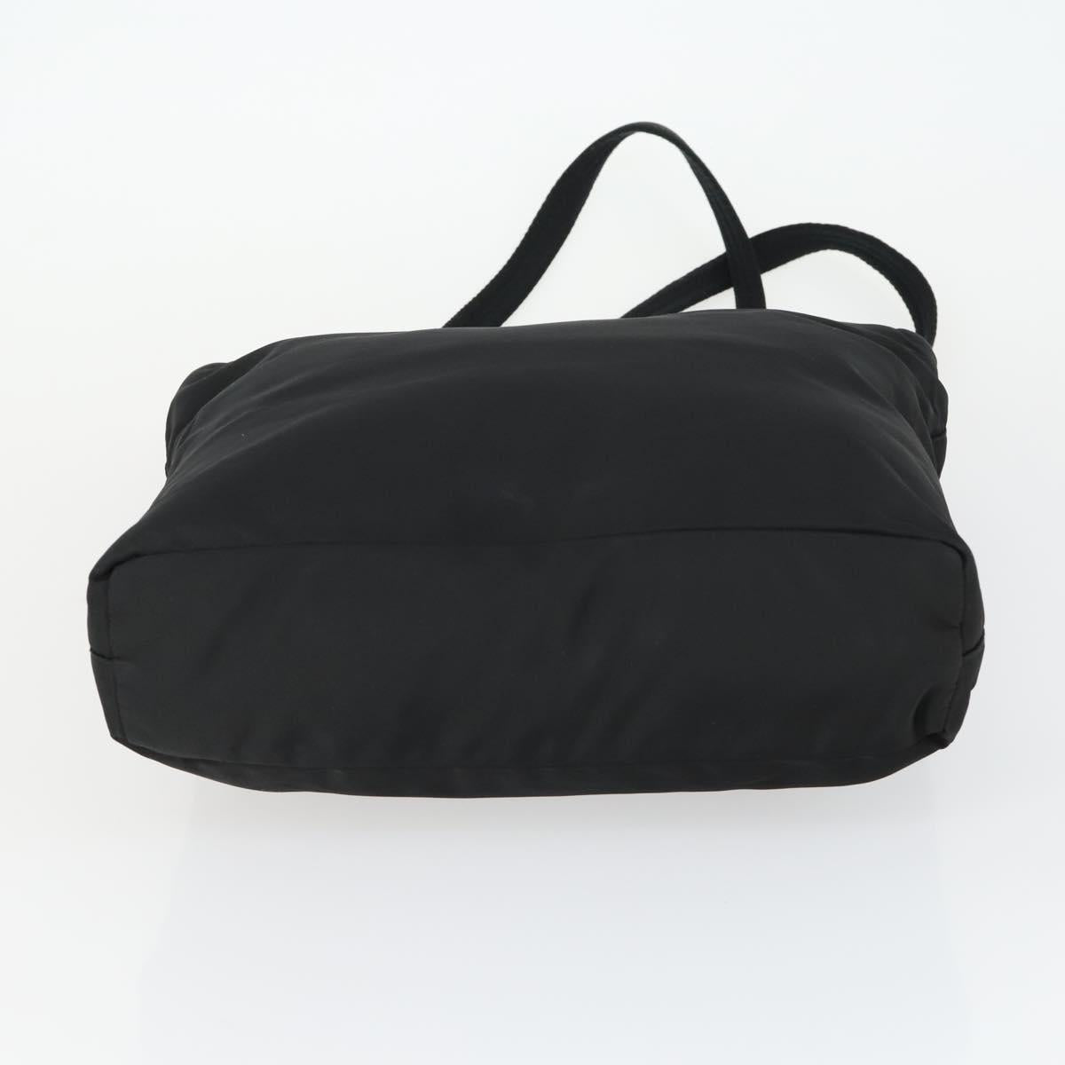 PRADA Tote Bag Nylon Black Silver Auth 164914
