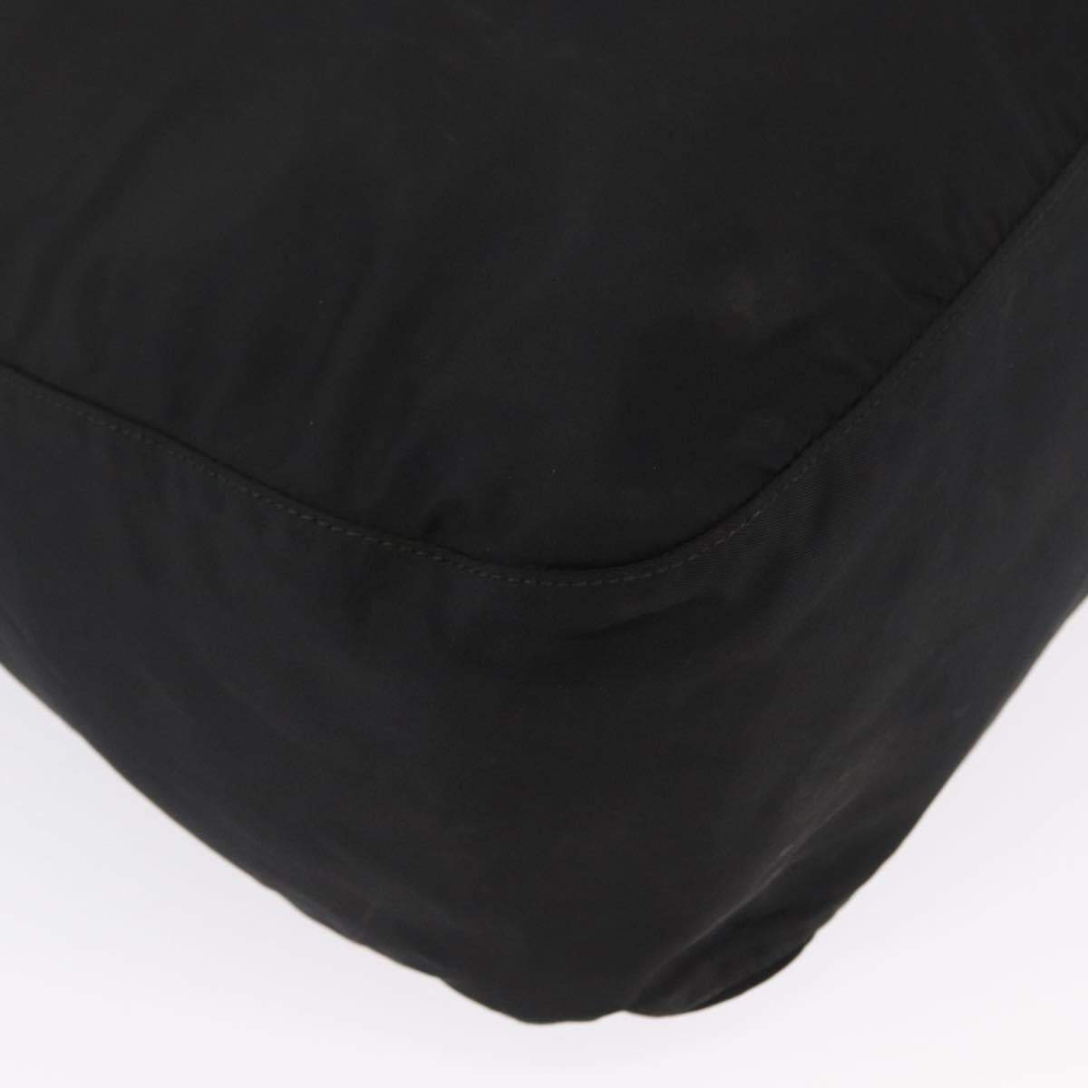 PRADA Shoulder Bag Nylon Black Silver Auth 164915
