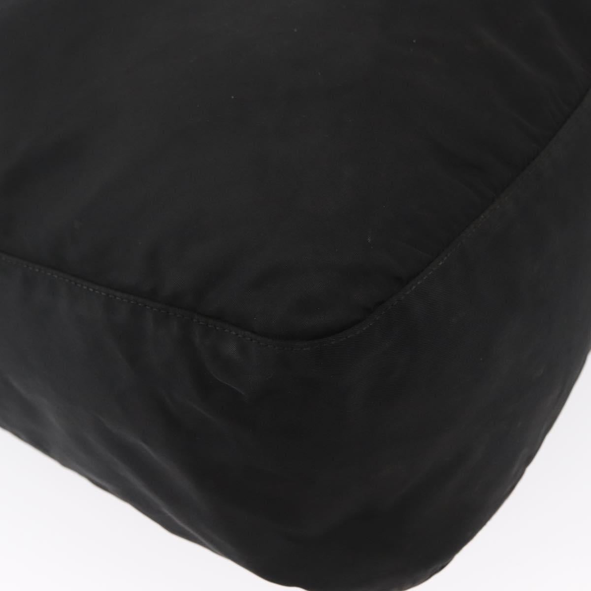 PRADA Shoulder Bag Nylon Black Silver Auth 164915