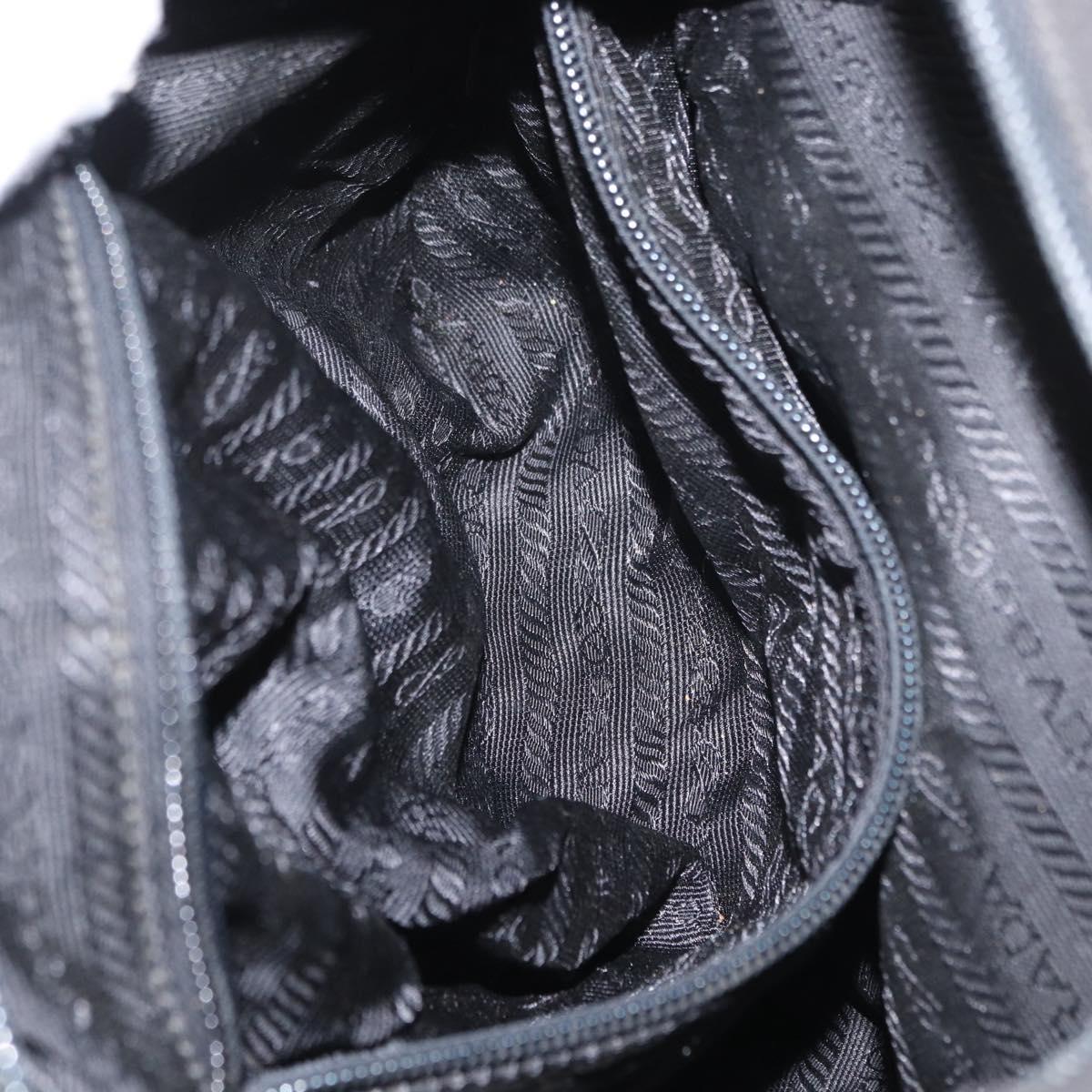 PRADA Shoulder Bag Nylon Black Silver Auth 164915