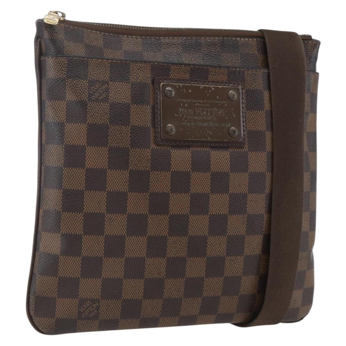 LOUIS VUITTON Damier Ebene Pochette Platt Brooklyn Bag N41100 LV Auth 164929