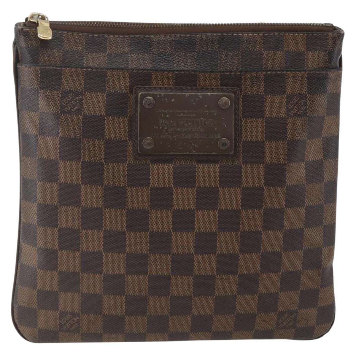 LOUIS VUITTON Damier Ebene Pochette Platt Brooklyn Bag N41100 LV Auth 164929