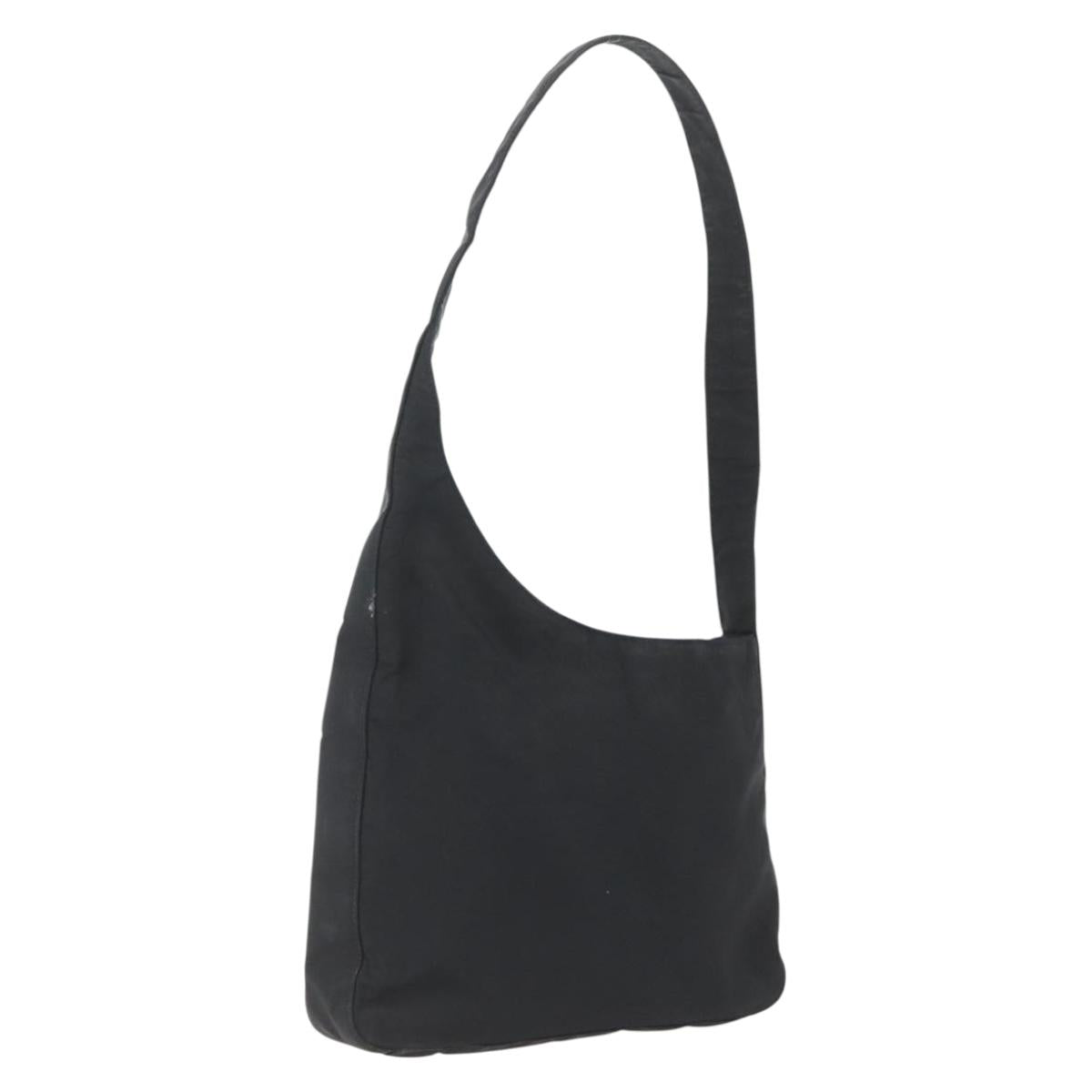 PRADA Shoulder Bag Nylon Black Silver Auth 164933