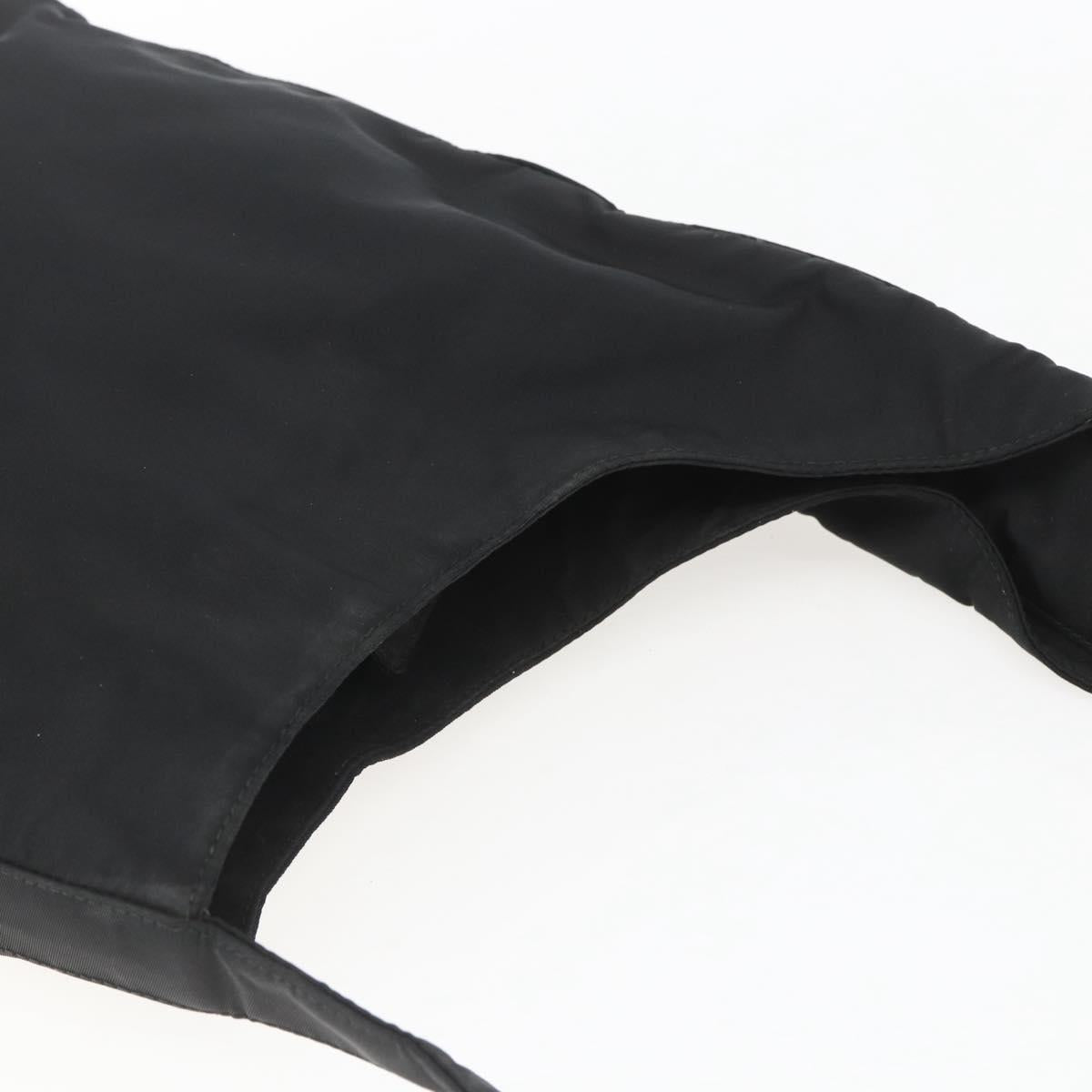 PRADA Shoulder Bag Nylon Black Silver Auth 164933