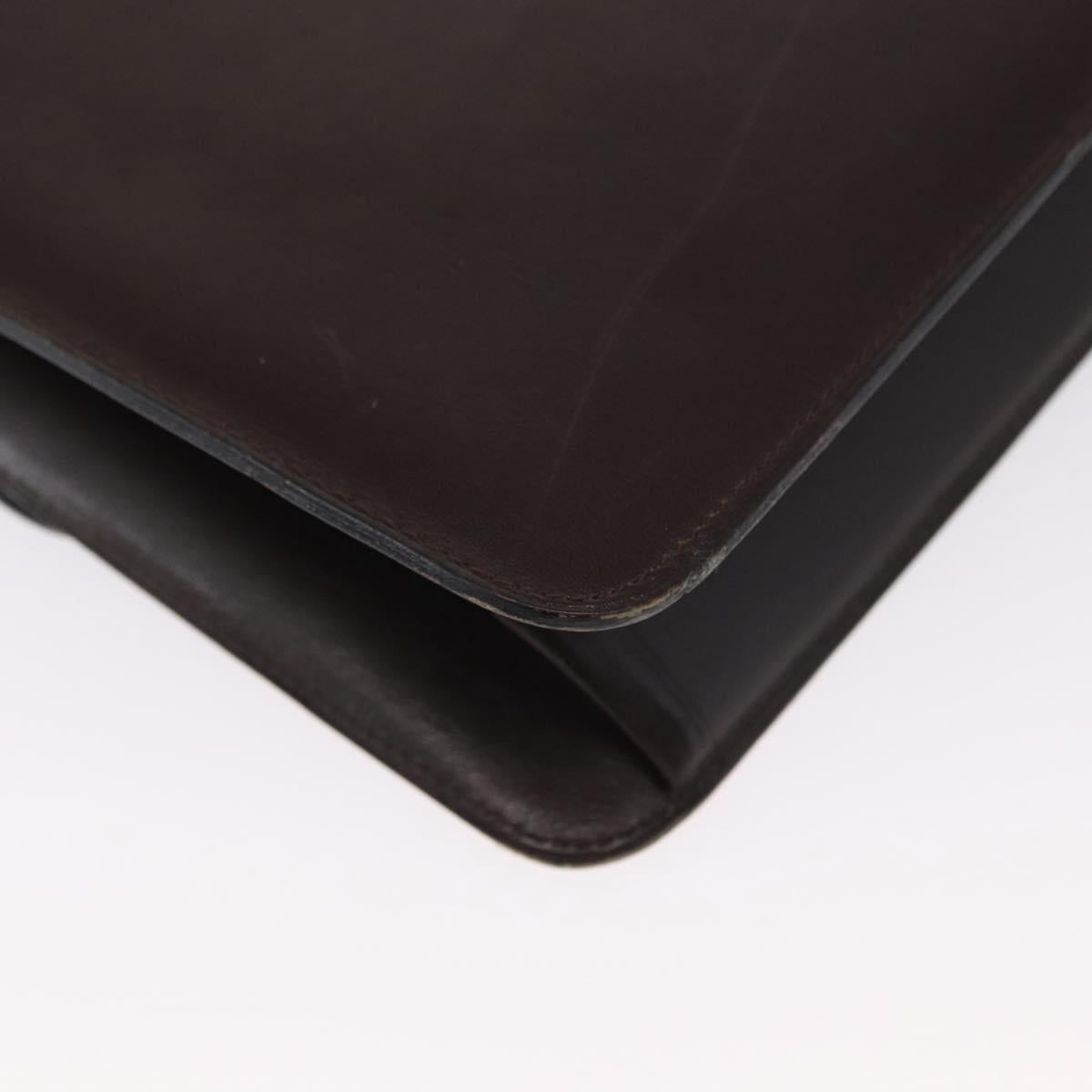 CHANEL Chain Shoulder Bag Leather Brown Gold CC Auth 164942