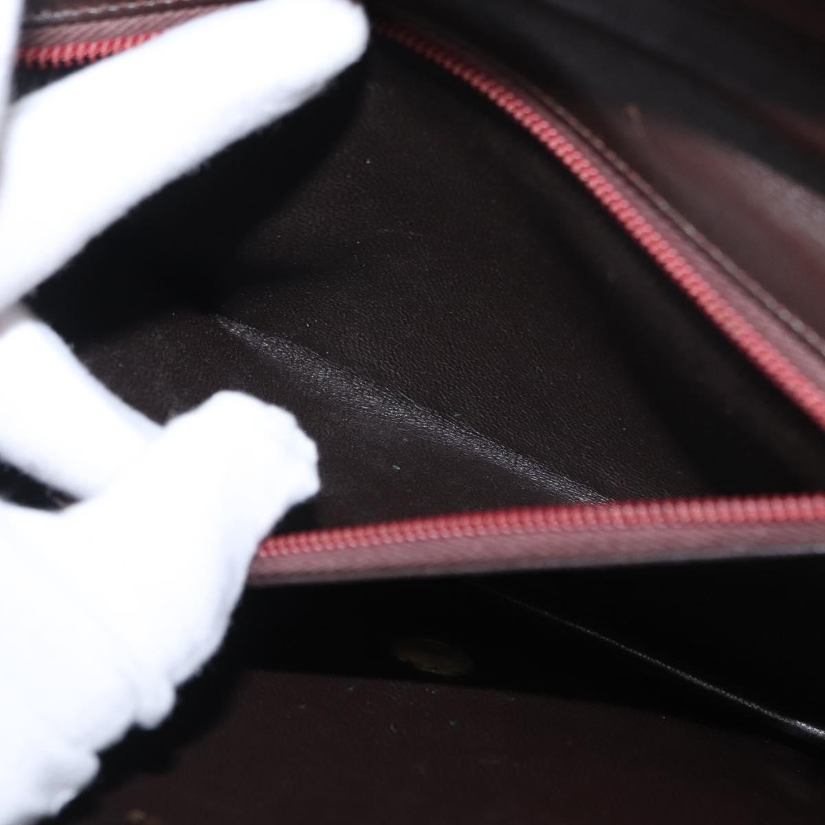 CHANEL Chain Shoulder Bag Leather Brown Gold CC Auth 164942