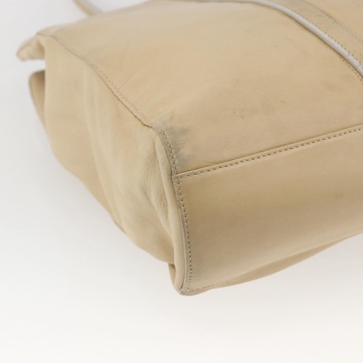 LOEWE Tote Bag Nappa leather Beige Gold Auth 164948