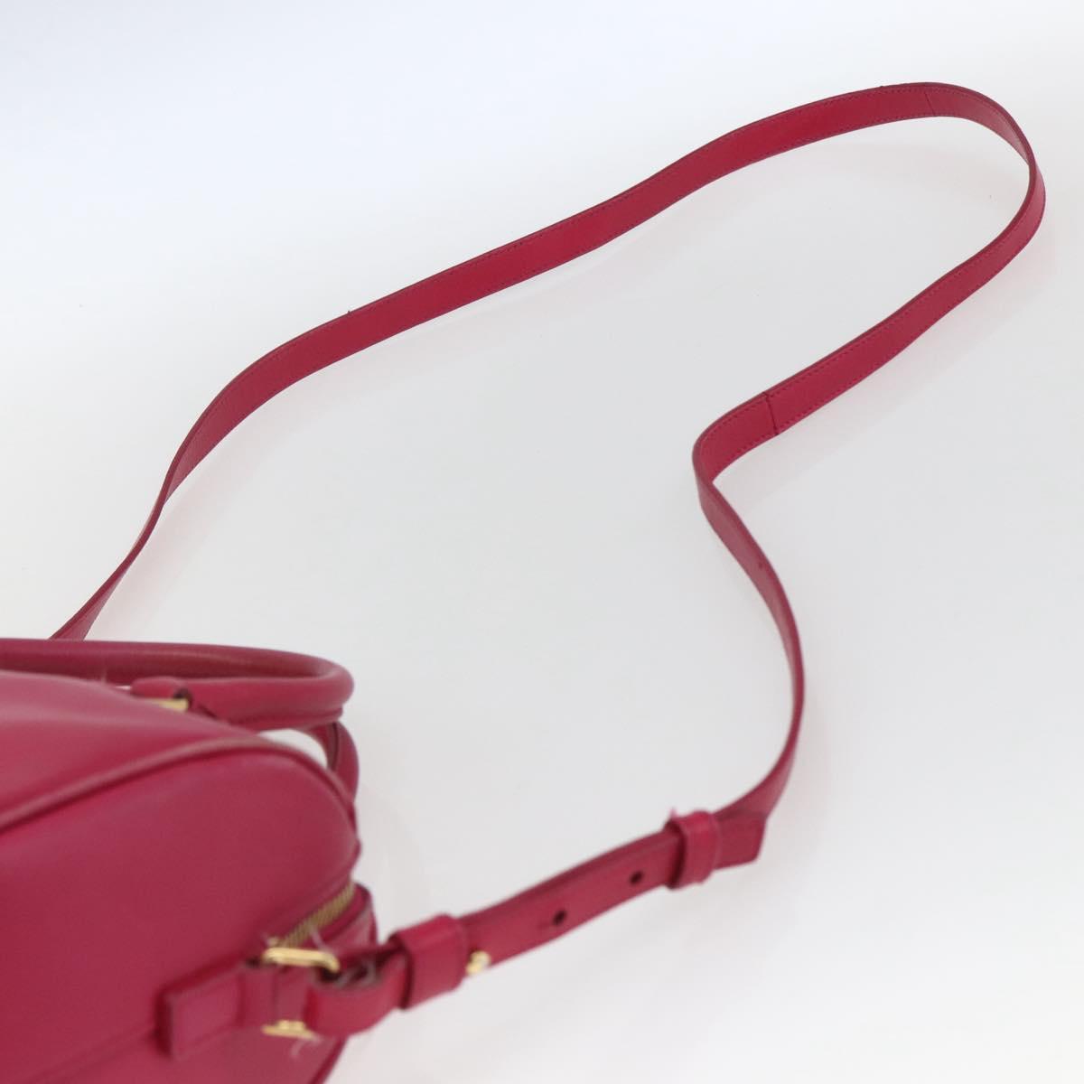 SAINT LAURENT Baby Duffel Hand Bag Leather 2way Pink Gold Auth 164981
