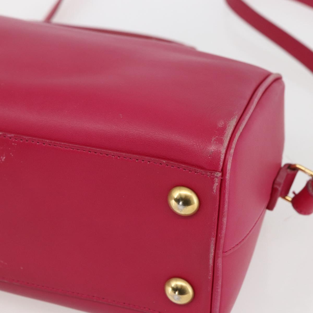 SAINT LAURENT Baby Duffel Hand Bag Leather 2way Pink Gold Auth 164981