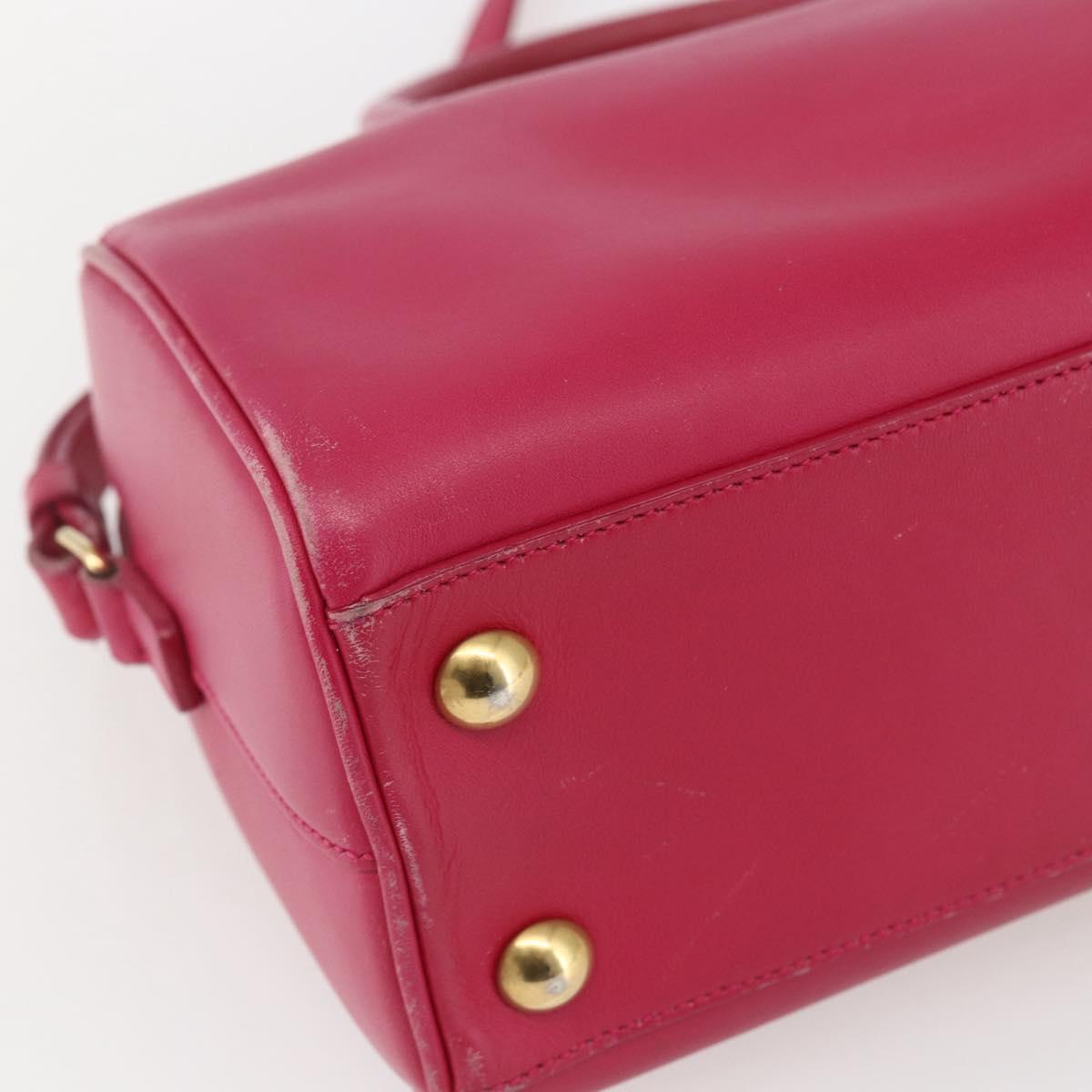 SAINT LAURENT Baby Duffel Hand Bag Leather 2way Pink Gold Auth 164981