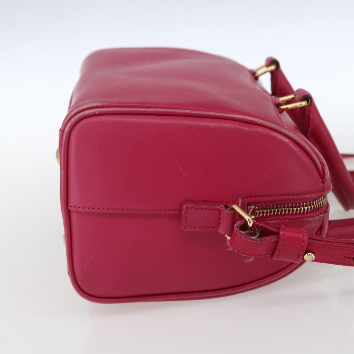 SAINT LAURENT Baby Duffel Hand Bag Leather 2way Pink Gold Auth 164981