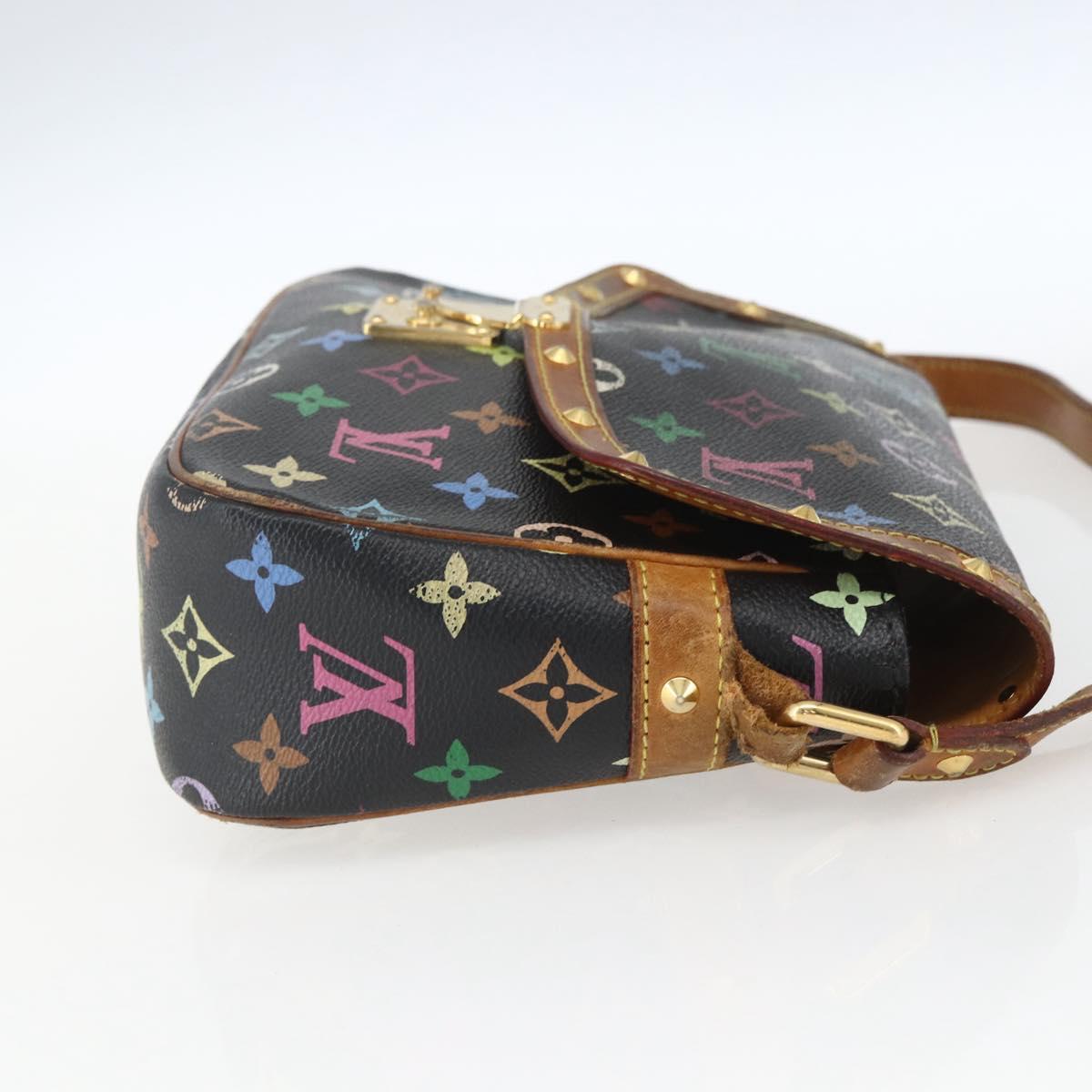 LOUIS VUITTON Monogram Multicolor Sologne Bag Black M92639 LV Auth 164991