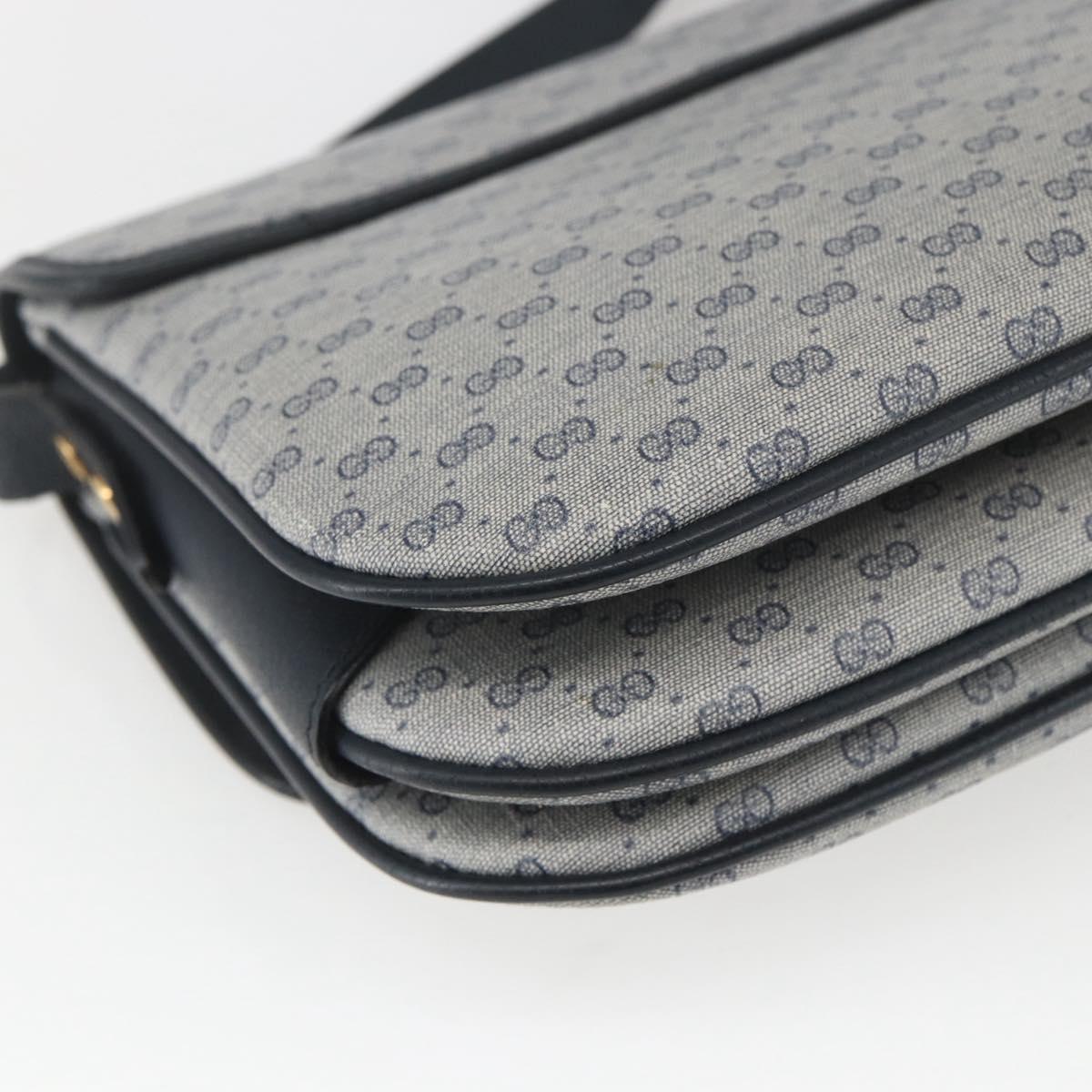 GUCCI Micro GG Supreme Shoulder Bag PVC Navy Gold 001 116 0862 Auth 165010