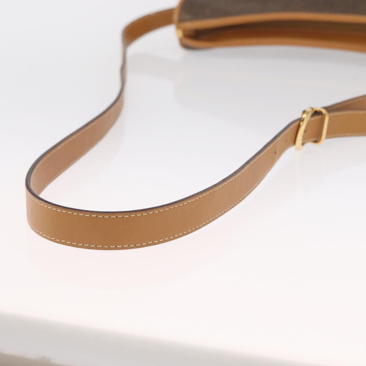 GUCCI Shoulder Bag Canvas Brown Gold 001 084 1036 Auth 165014