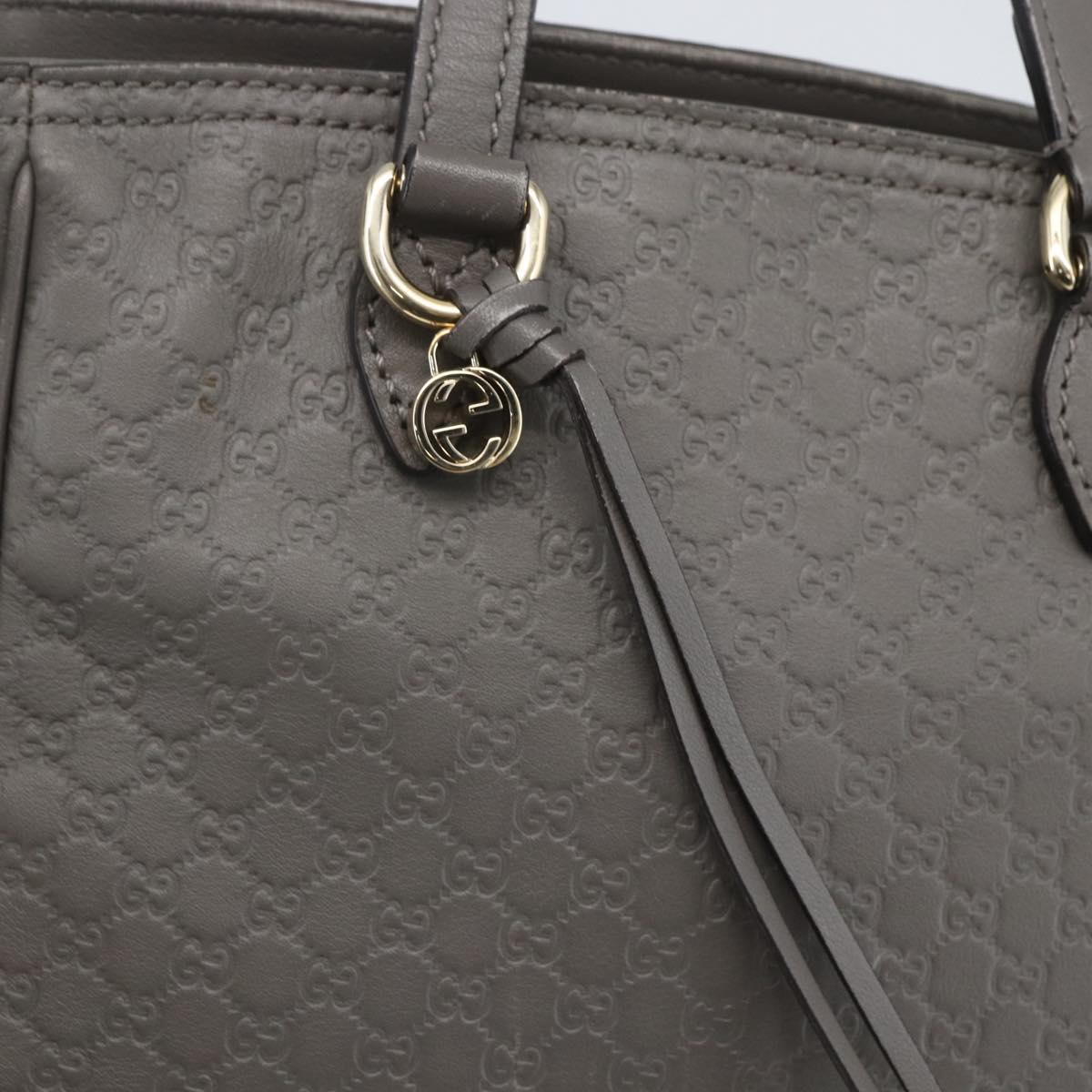 GUCCI Micro GG Canvas Guccissima Hand Bag 2way Gray Gold 449241 Auth 165015