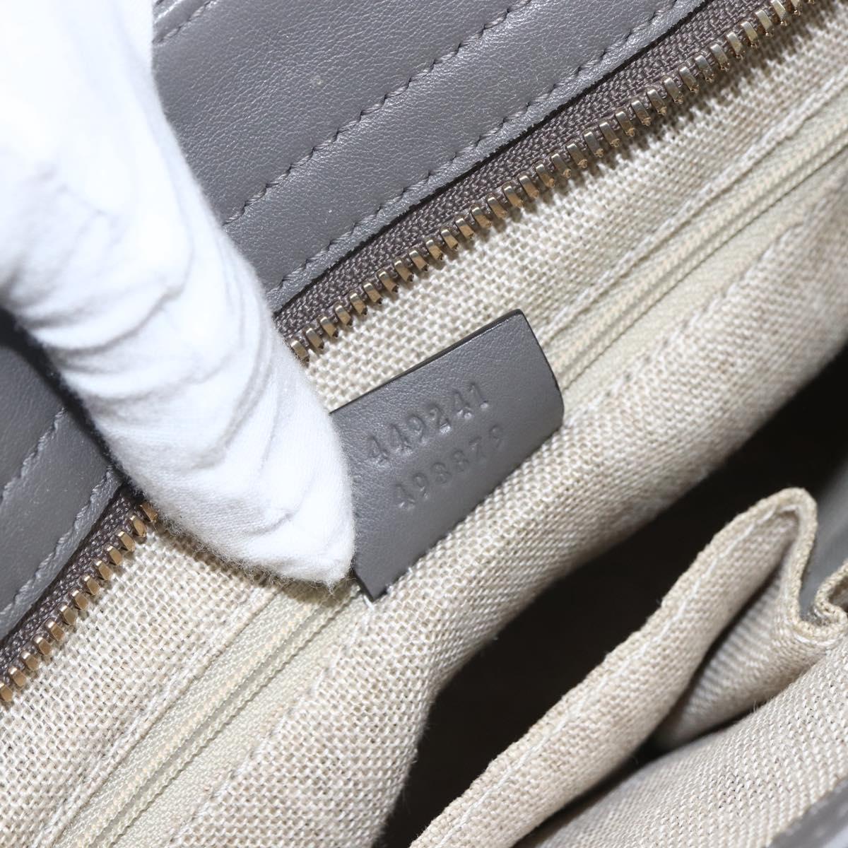 GUCCI Micro GG Canvas Guccissima Hand Bag 2way Gray Gold 449241 Auth 165015