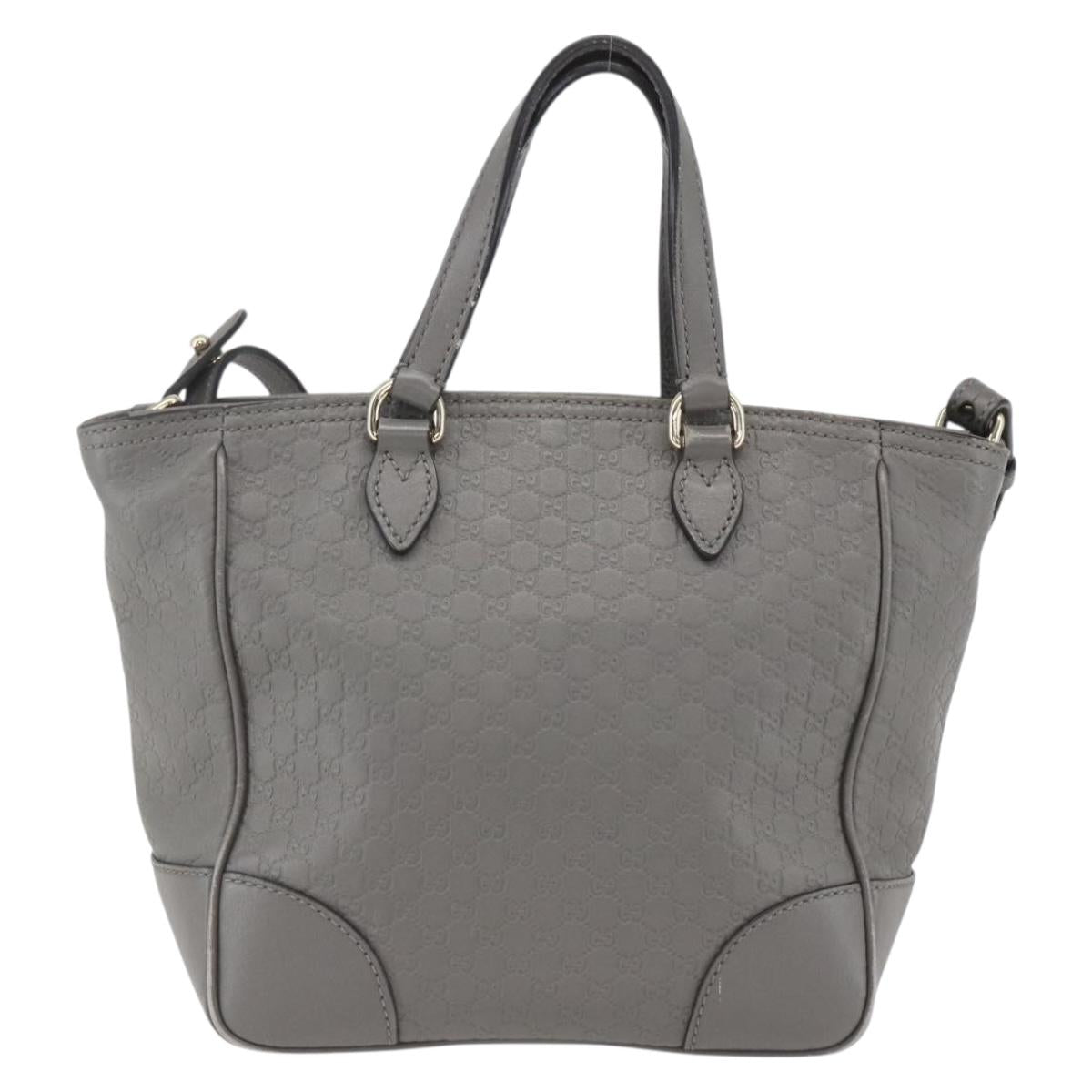 GUCCI Micro GG Canvas Guccissima Hand Bag 2way Gray Gold 449241 Auth 165015