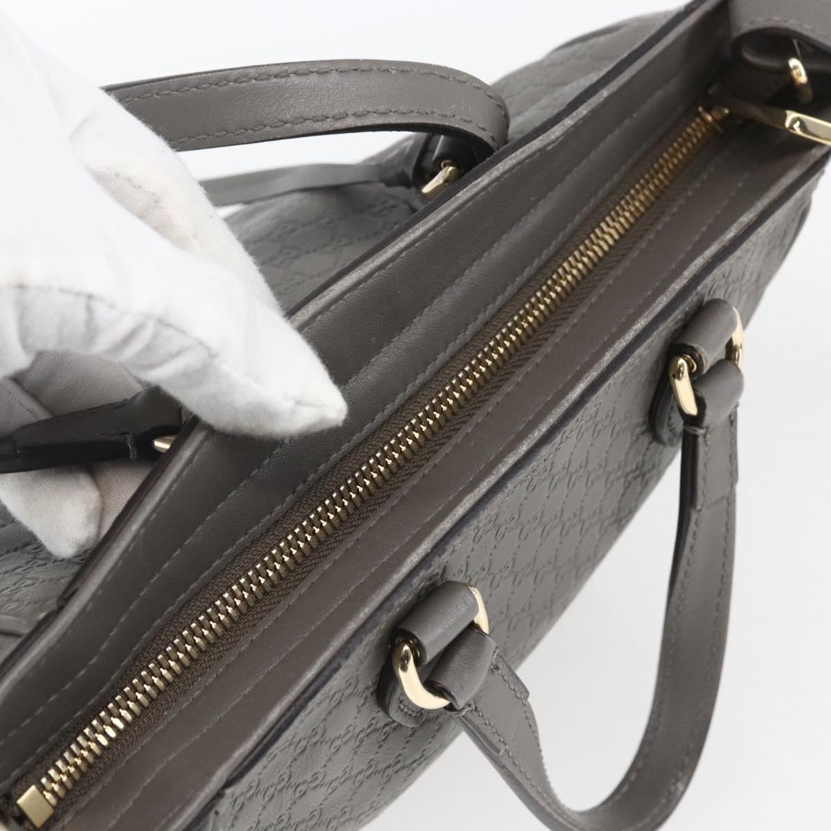 GUCCI Micro GG Canvas Guccissima Hand Bag 2way Gray Gold 449241 Auth 165015