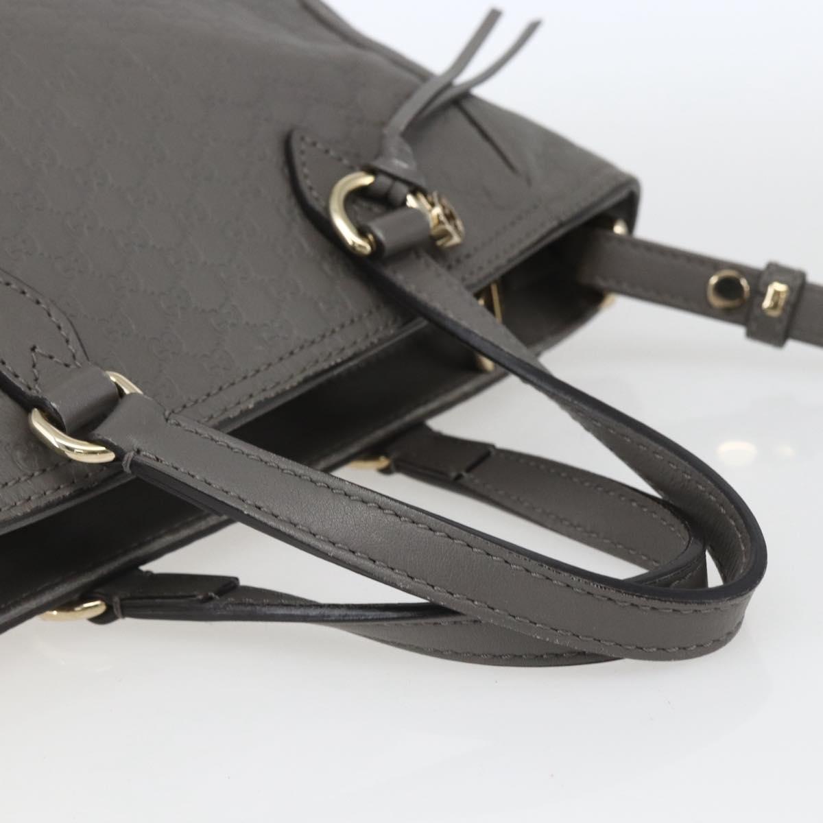 GUCCI Micro GG Canvas Guccissima Hand Bag 2way Gray Gold 449241 Auth 165015