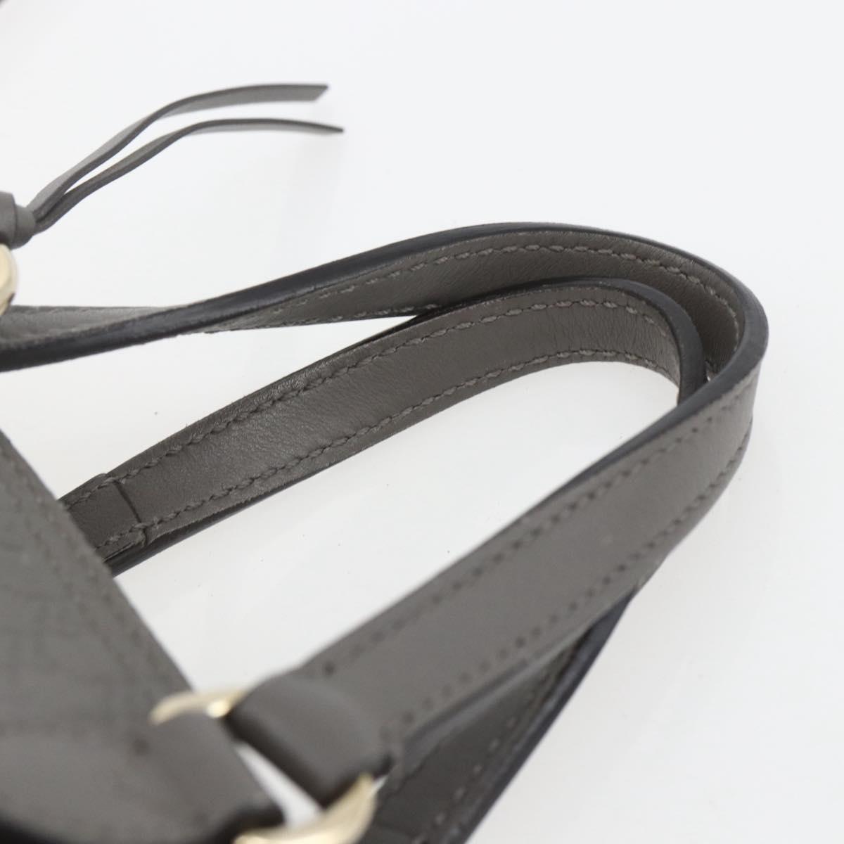 GUCCI Micro GG Canvas Guccissima Hand Bag 2way Gray Gold 449241 Auth 165015