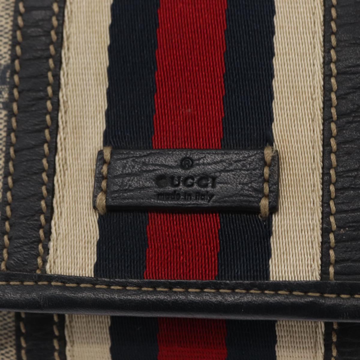 GUCCI GG Supreme Waist bag PVC Navy Silver 152597 Auth 165016