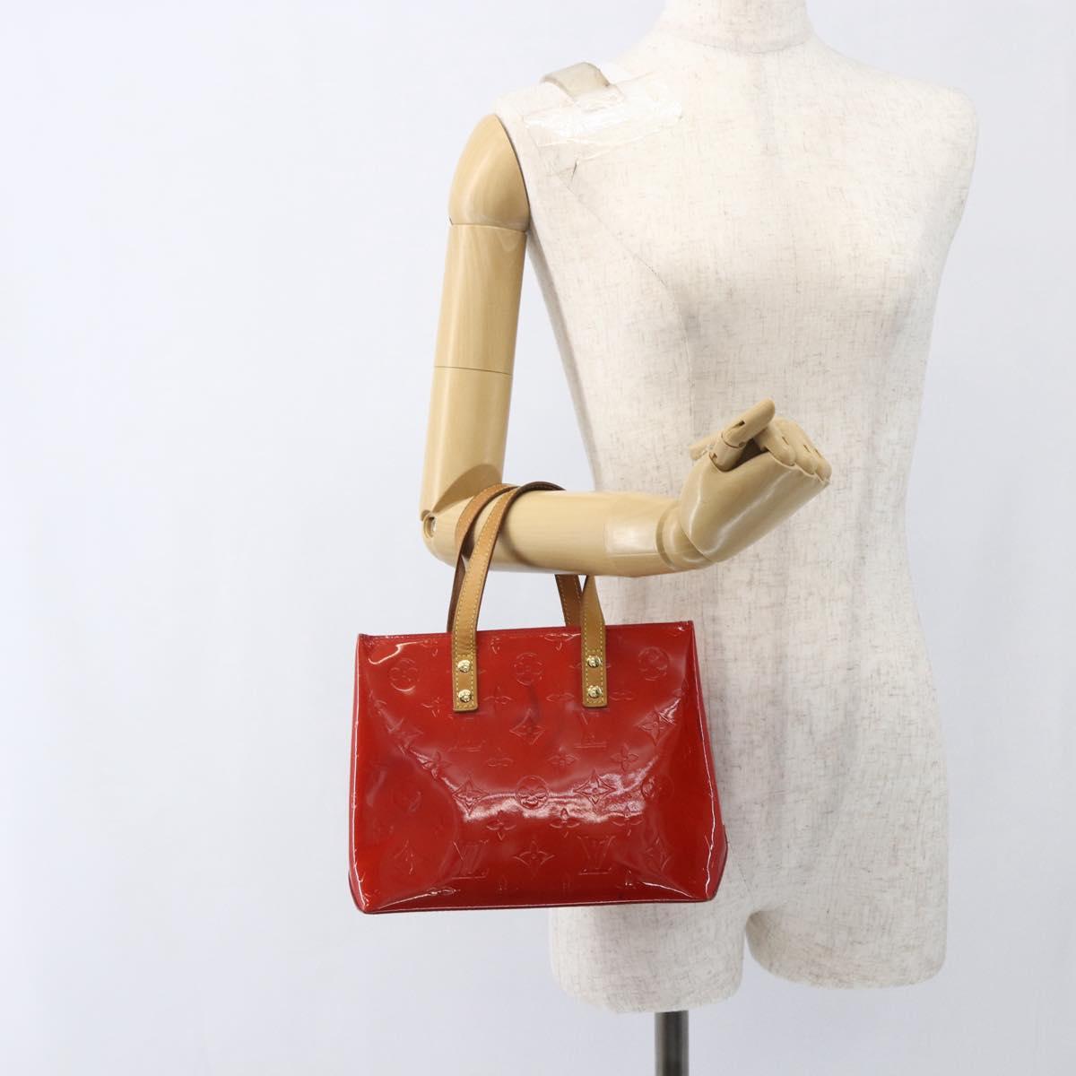 LOUIS VUITTON Monogram Vernis Reade PM Bag Pomme D'amour M91990 LV Auth 165017