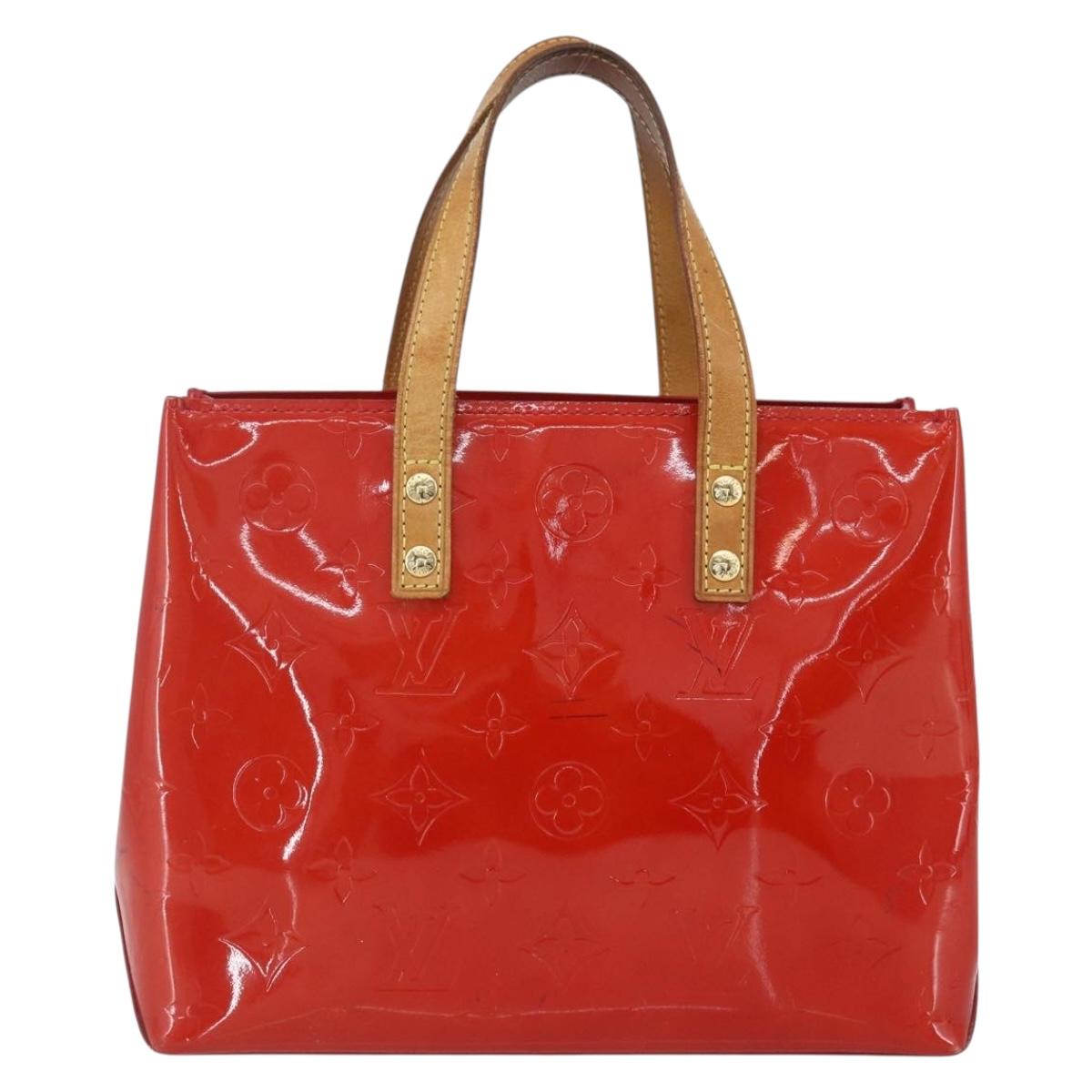 LOUIS VUITTON Monogram Vernis Reade PM Bag Pomme D'amour M91990 LV Auth 165017