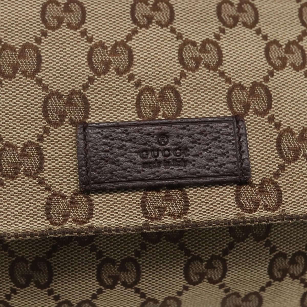 GUCCI GG Canvas Shoulder Bag Beige Silver 146236 Auth 165033