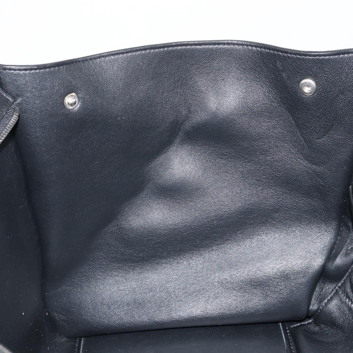 CELINE Trapeze Hand Bag Leather Suede Black Silver Auth 165042
