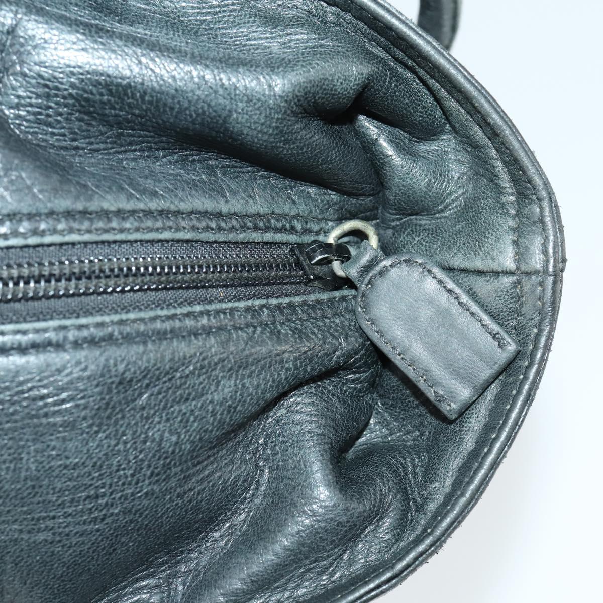 PRADA Tote Bag Leather Black Auth 165044