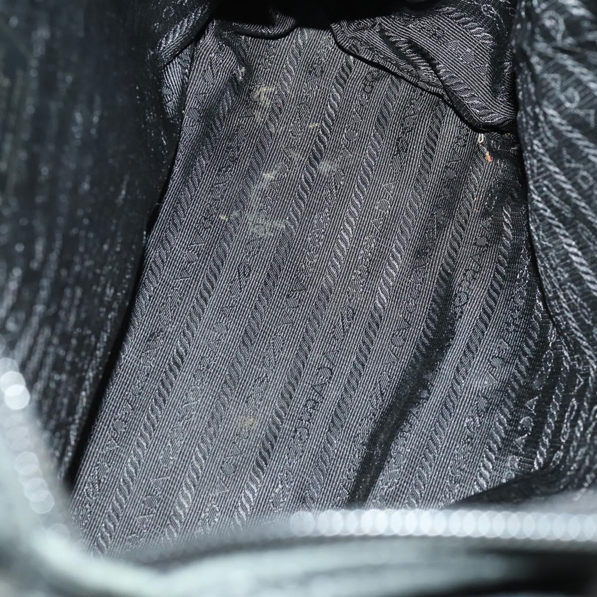 PRADA Tote Bag Leather Black Auth 165044