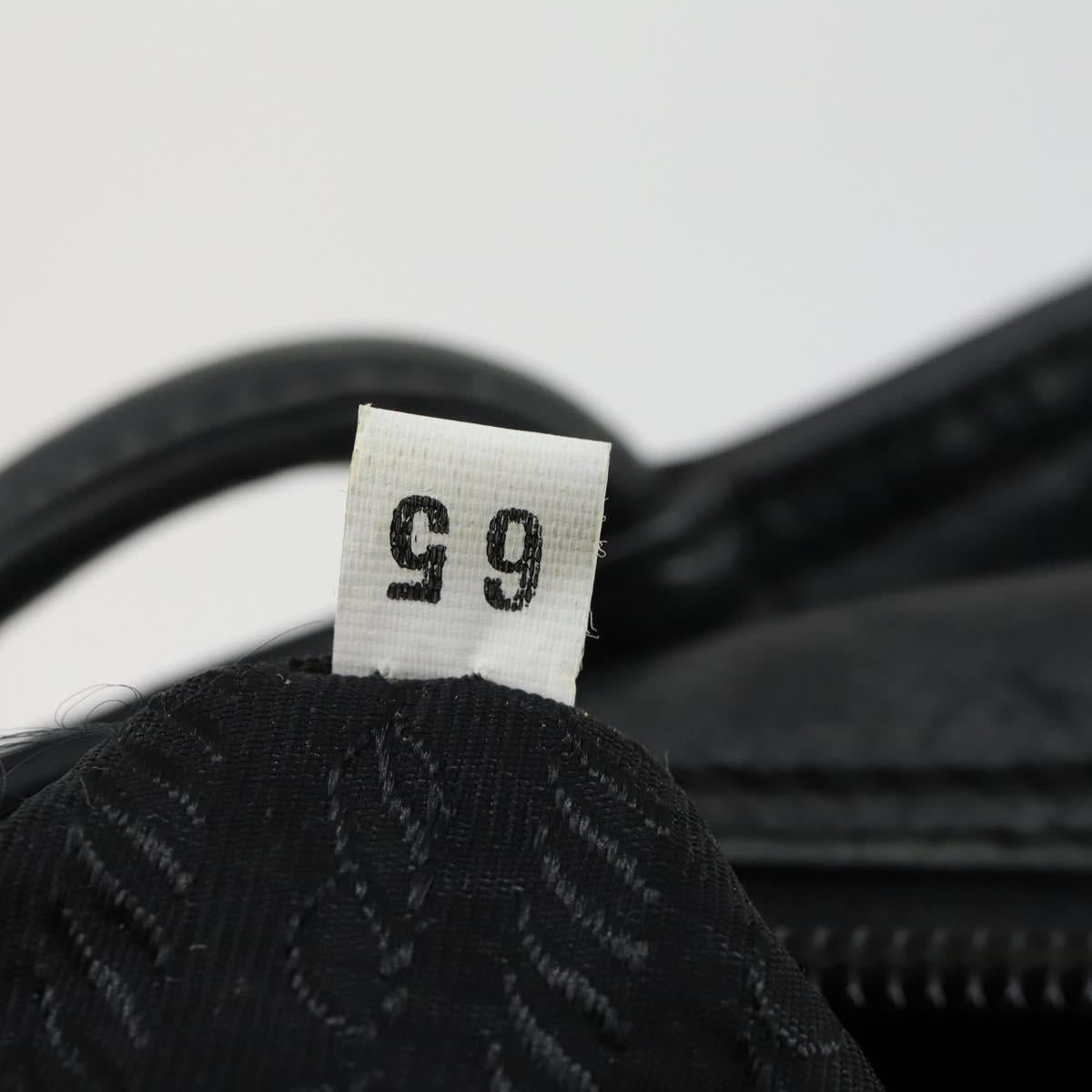 PRADA Tote Bag Leather Black Auth 165044