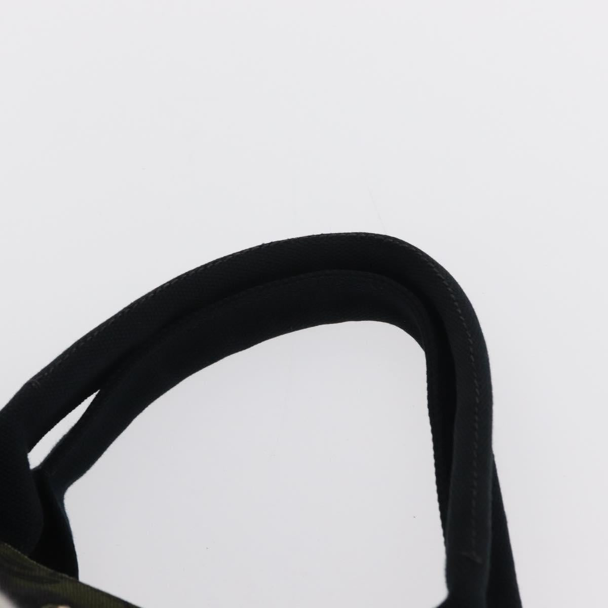 PRADA Camouflage Canapa GM Tote Bag Canvas Khaki Gold Auth 165063