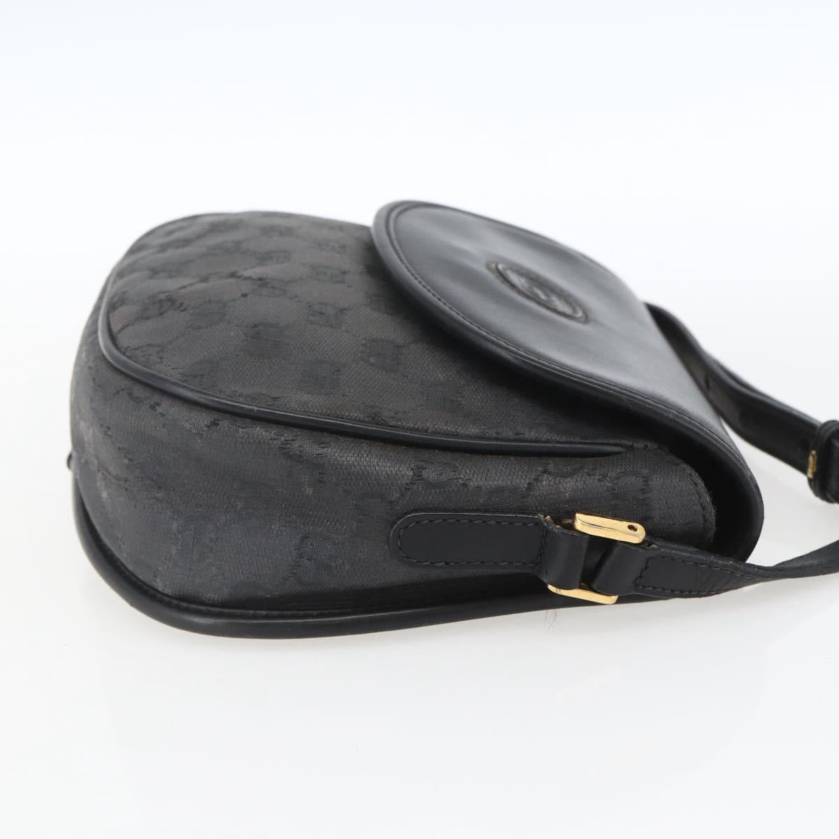 GUCCI GG Supreme Shoulder Bag Coated Canvas Black Gold 007 14 0074 Auth 165072