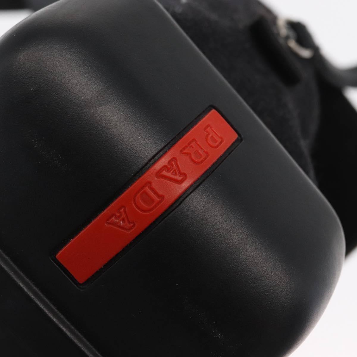 PRADA Sports Shoulder Bag Wool Black Silver Auth 165073