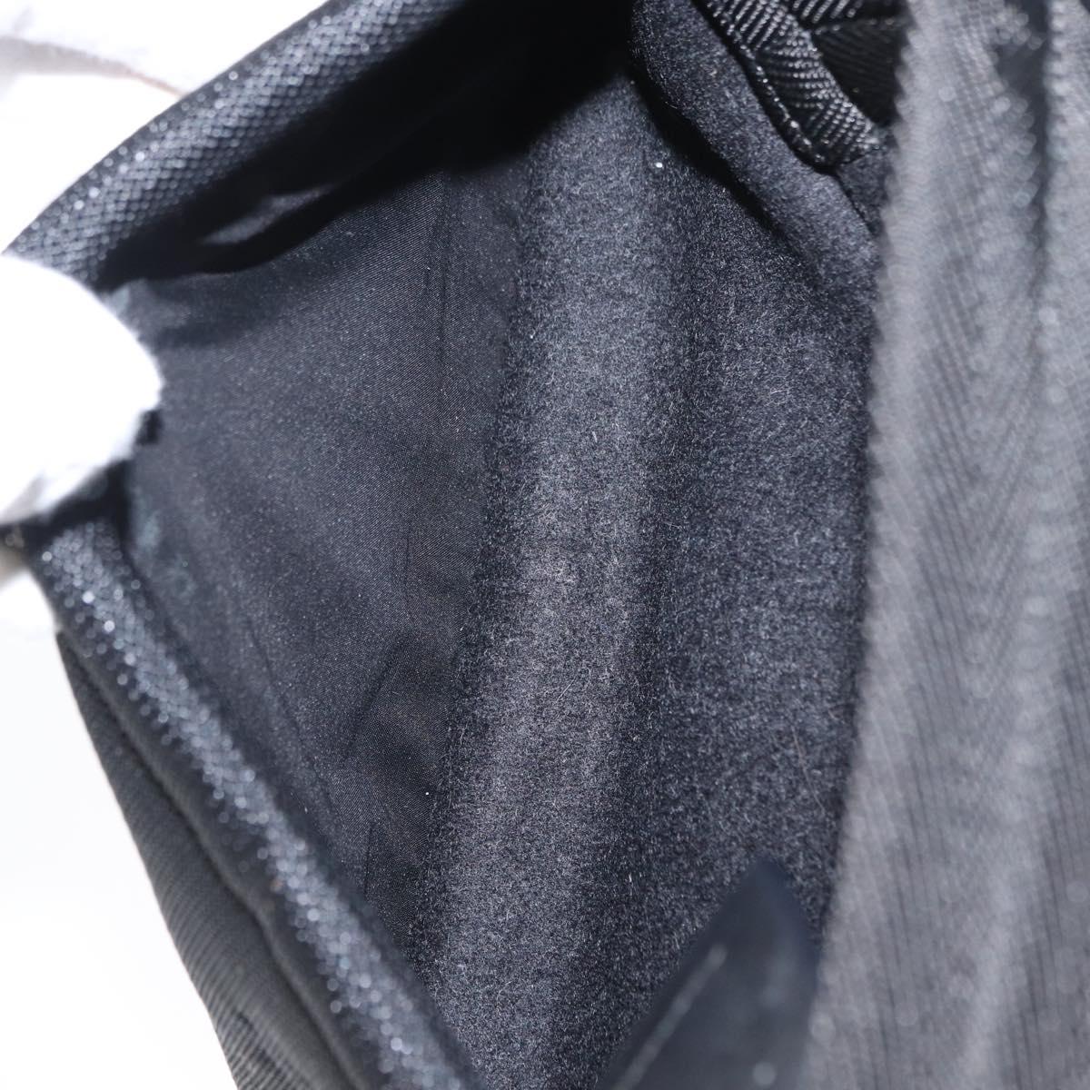 PRADA Sports Shoulder Bag Wool Black Silver Auth 165073