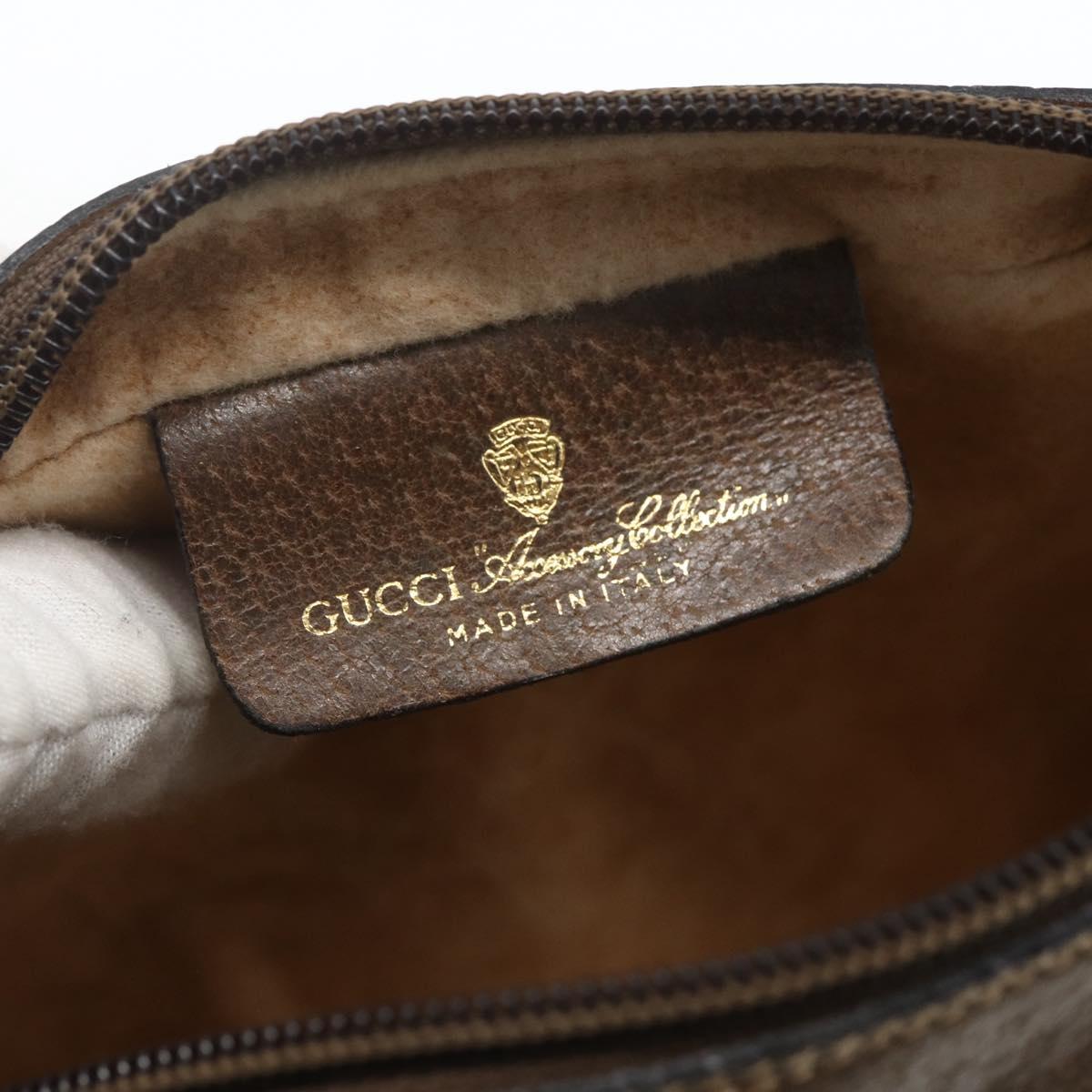 GUCCI GG Supreme Web Sherry Line Bag PVC Beige Gold 75 02 004 Auth 165083