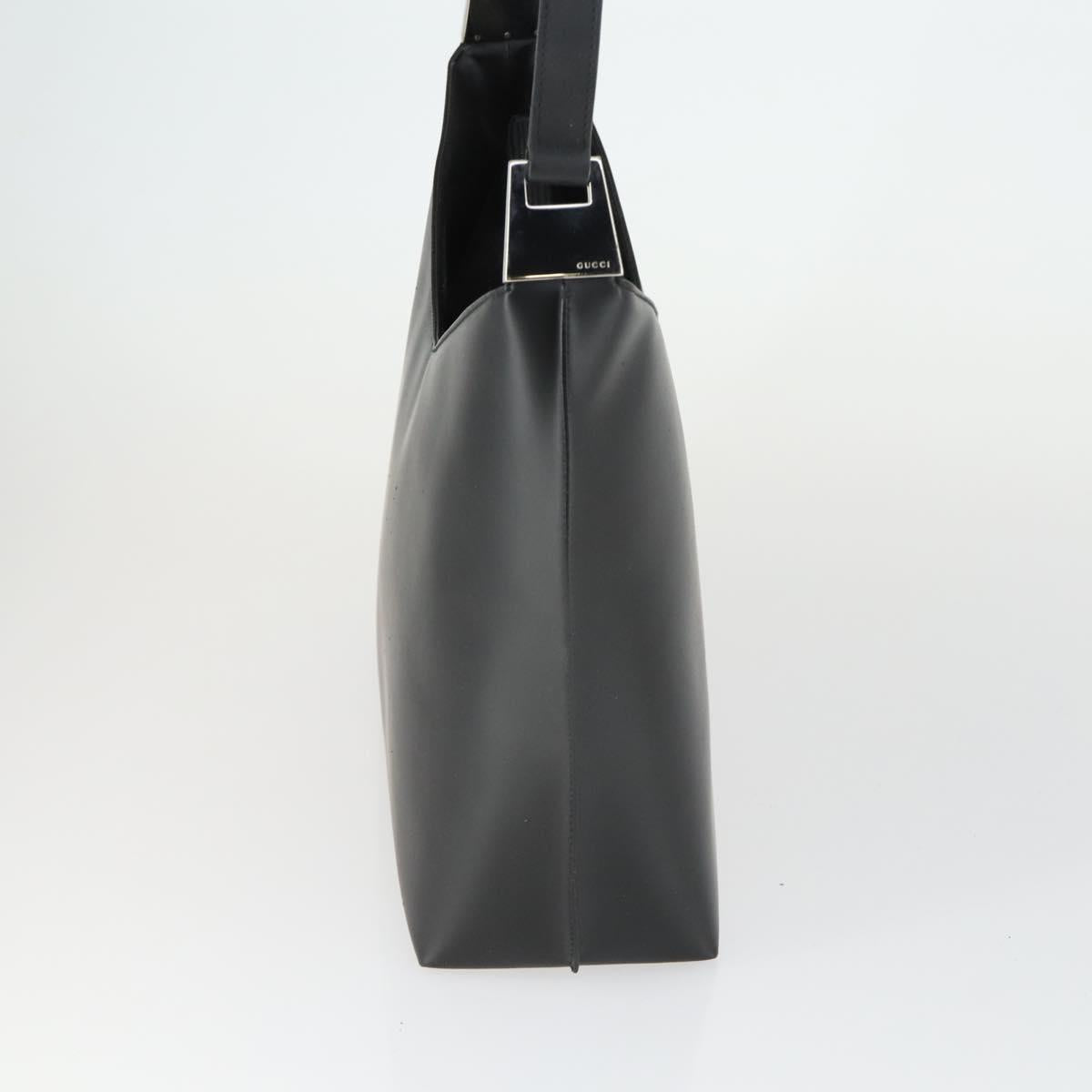 GUCCI Shoulder Bag Patent leather Black Silver 001 3017 Auth 165092