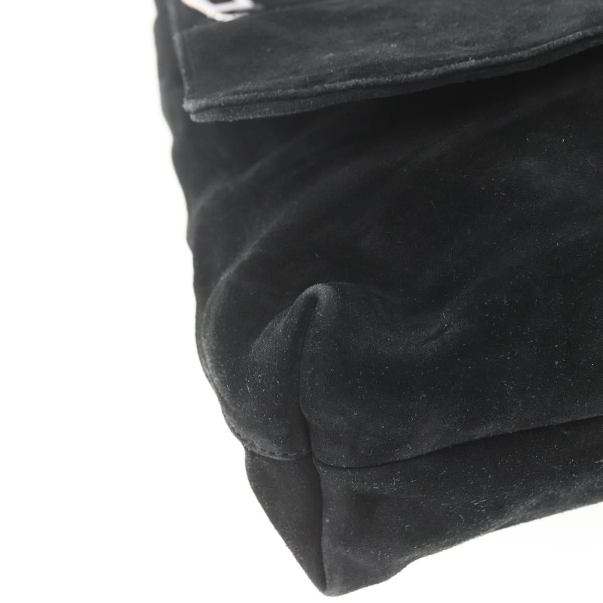 GUCCI Shoulder Bag Suede Black Auth 165095