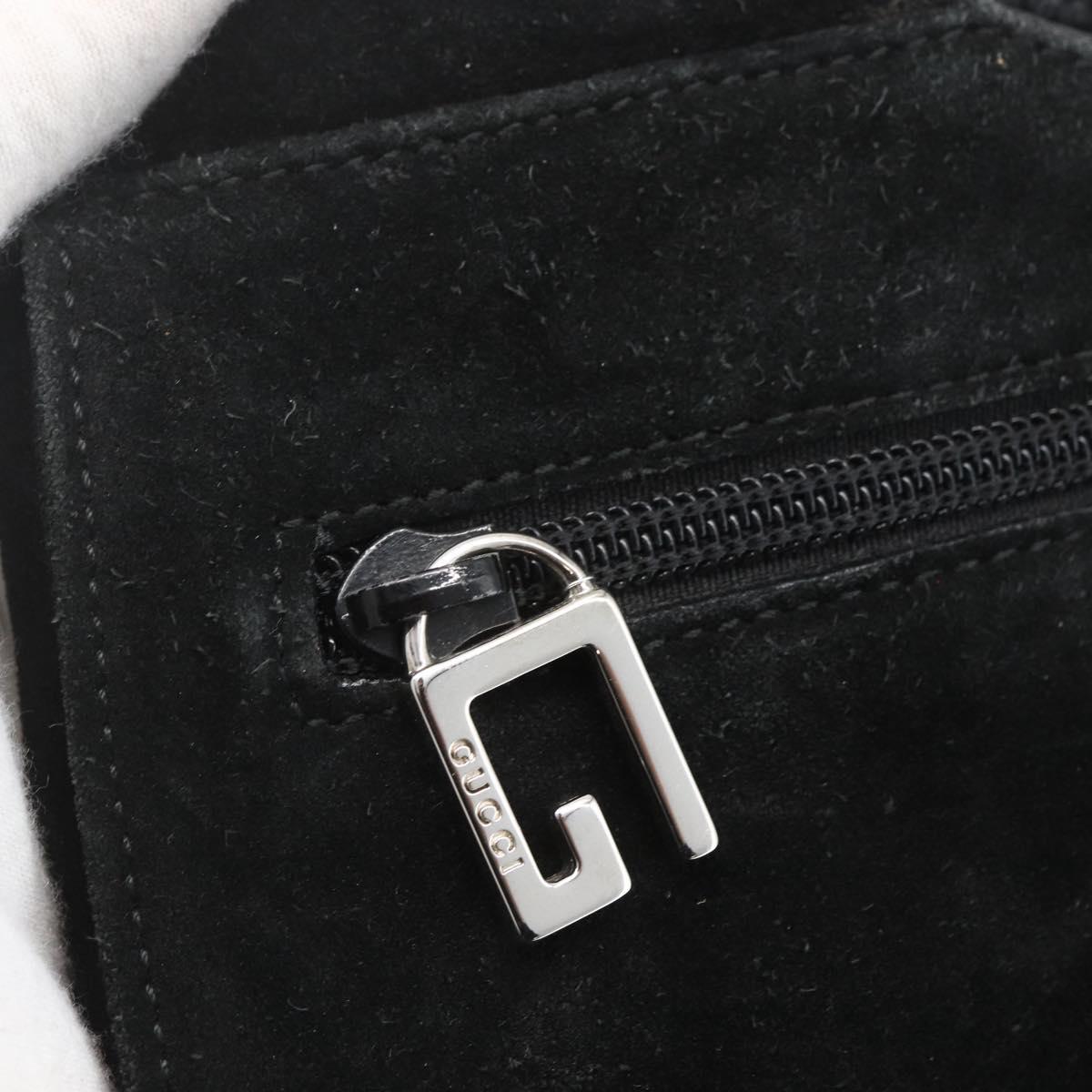 GUCCI Shoulder Bag Suede Black Auth 165095