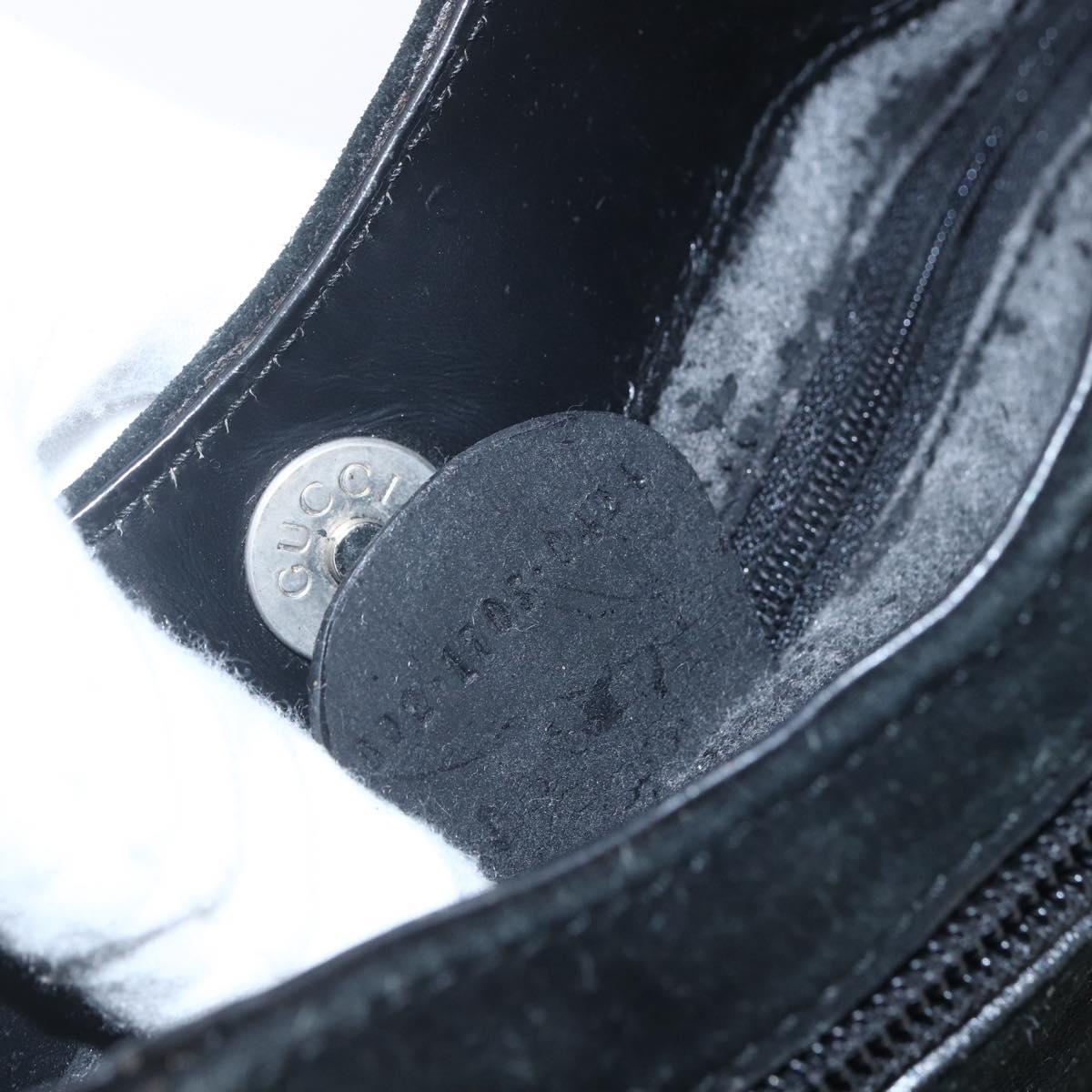 GUCCI Shoulder Bag Suede Black Auth 165095