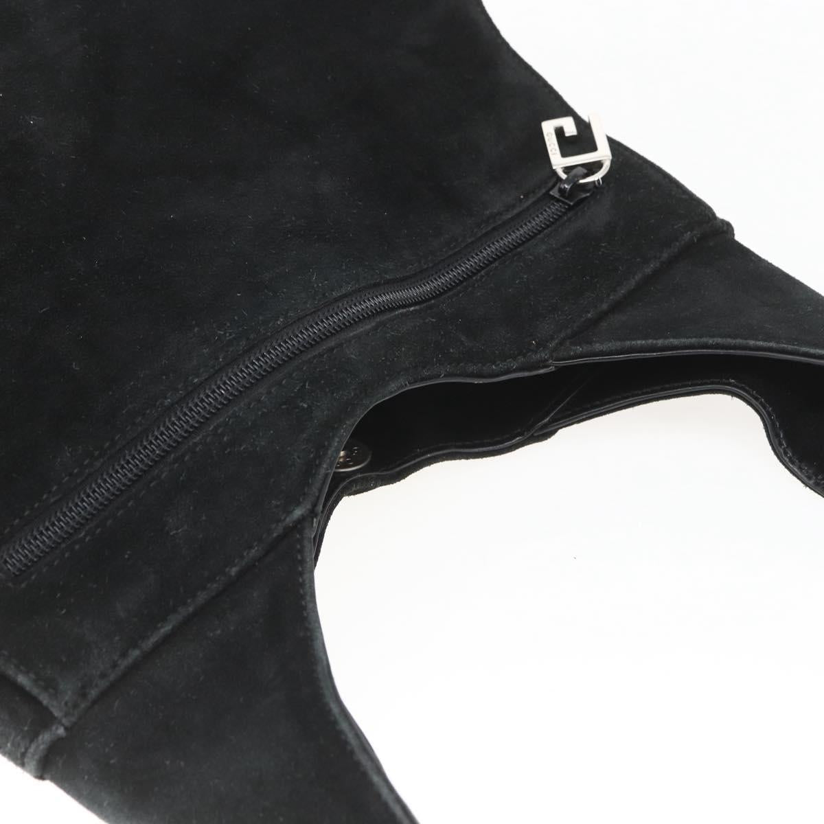 GUCCI Shoulder Bag Suede Black Auth 165095