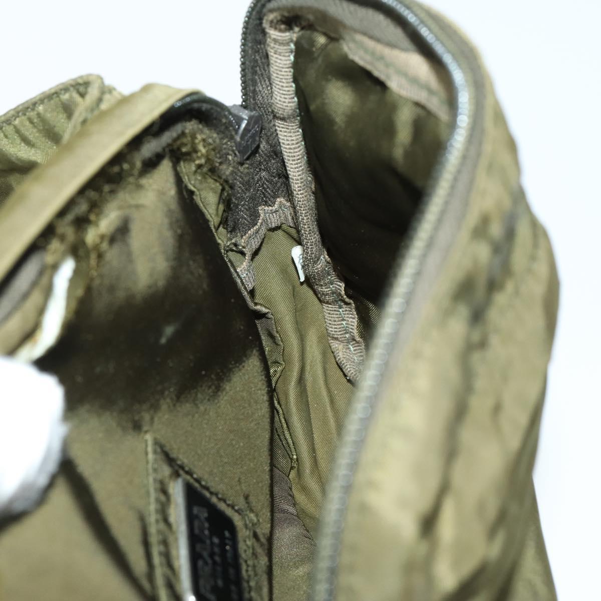 PRADA Waist bag Nylon Khaki Silver Auth 165098