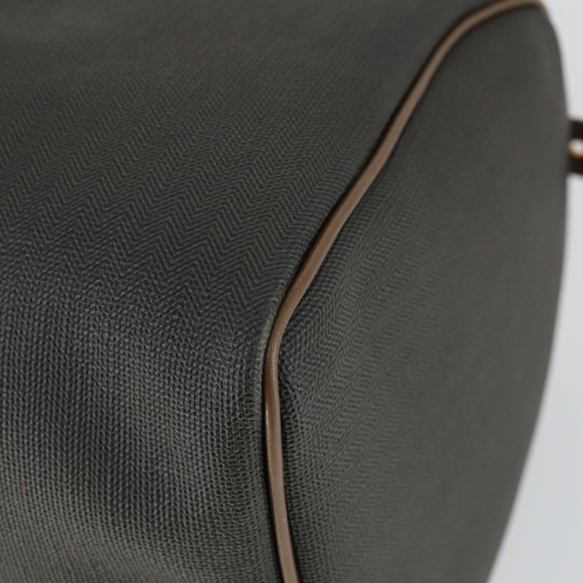 Dunhill Boston Bag PVC Brown Gold Auth 165102